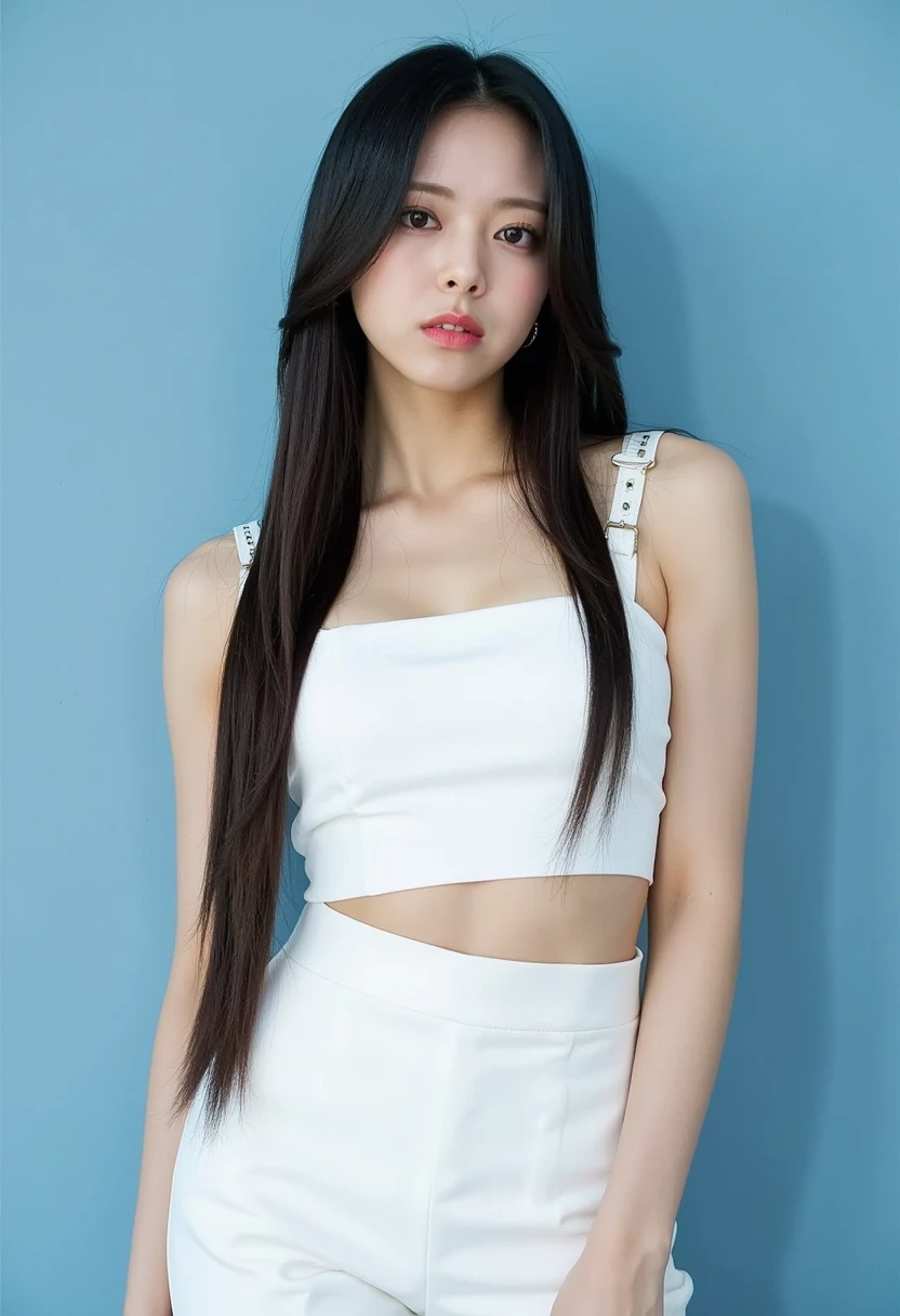 Quiet,Light makeup,Sexy,Peerless Beauty,Intellectual,clavicle,Neat long hair,Black Hair,Delicate face,Exquisite facial features,Natural expression,Natural eyes,sexy pink sports shorts