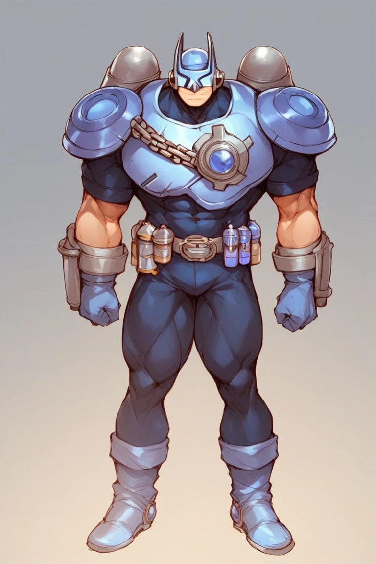 score_9, score_8_up, score_7_up, s anime origin, Bubbleman, armor, full body, Male focus, Standing facing viewer,front view