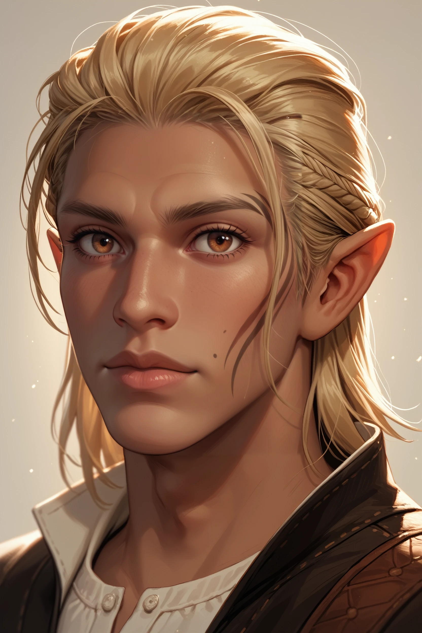 score_9, score_8_up, score_7_up,
<lora:DAZevran:1.0>
DAZevran, 1boy, blonde hair, brown eyes, pointy ears, tanned skin, face tattoo, looking at viewer, portrait