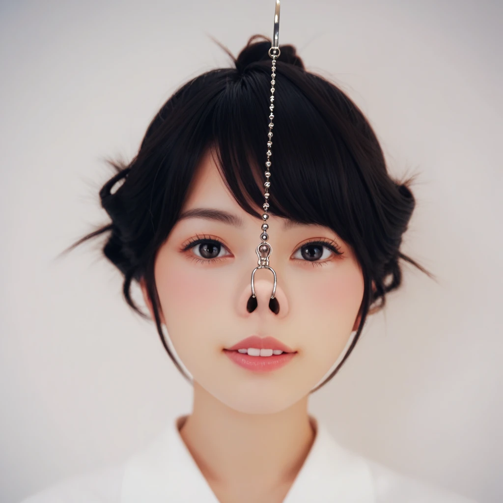 score_9, score_8_up, score_7_up, score_6_up, score_5_up, score_4_up,BREAK,japanese girl,wide shot,upper body  <lora:PONY_Realistic_nose_hook_v1-000009:0.8>nosehook,teeth,looking viewer,black hair,brown pupill,