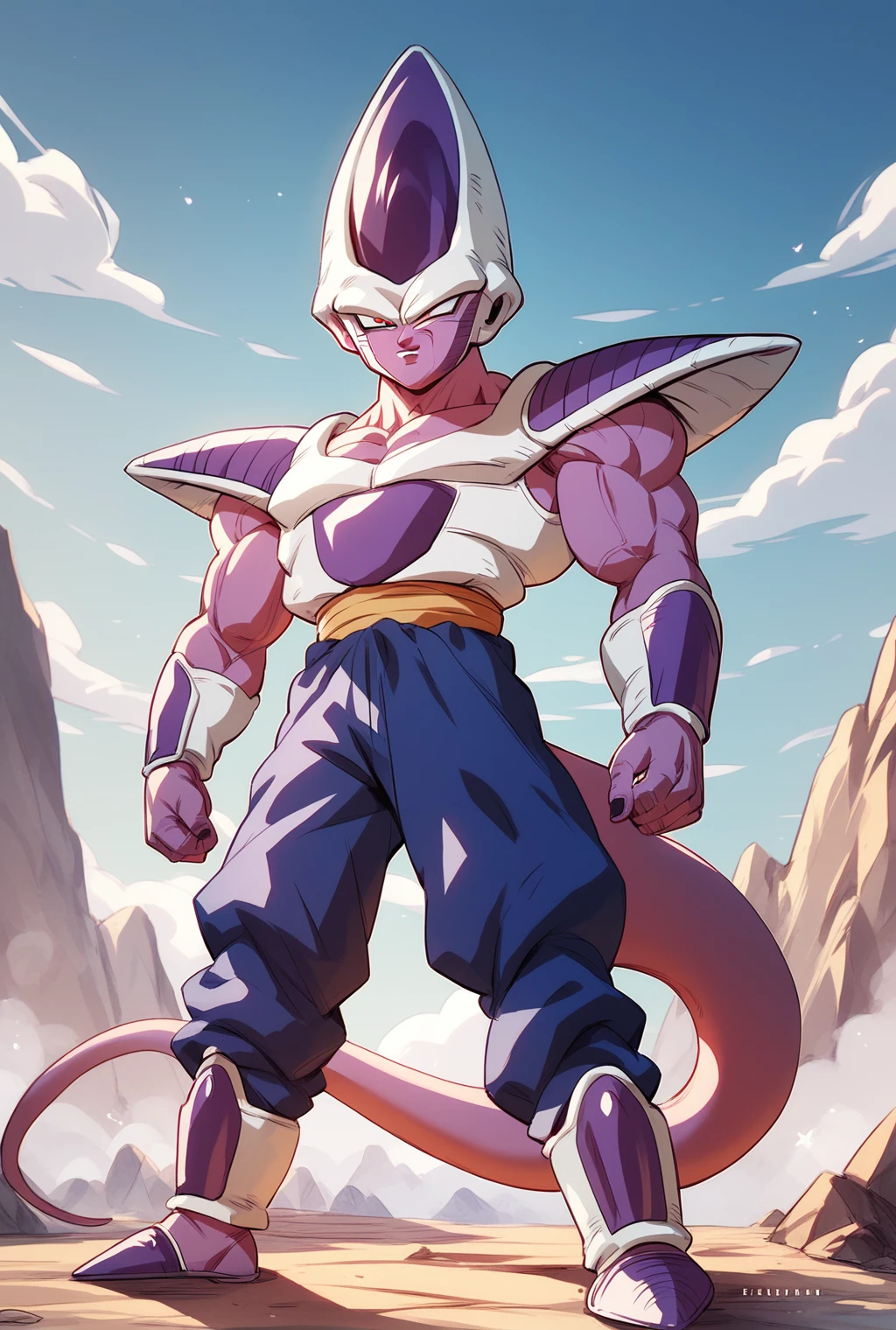 <lora:Friezas_Race_Dragon_Ball_Z_Frost_demon_Frieza_Clan:1> frost demon, saiyan armor,, score_9, score_8_up, score_7_up, masterpiece, high quality, 8K, <lora:detailed_notrigger:1>
