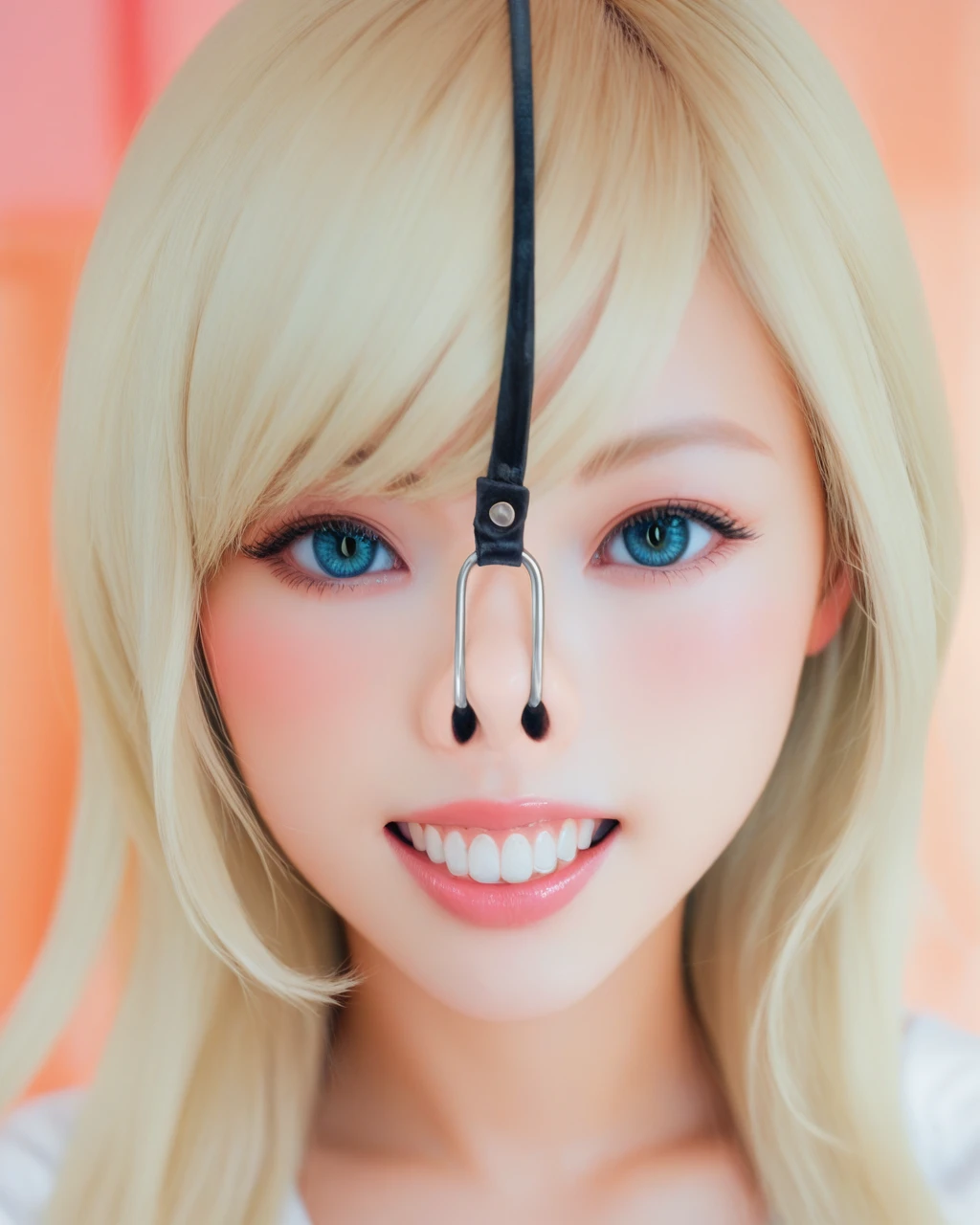 score_9, score_8_up, score_7_up, score_6_up, score_5_up, score_4_up,BREAK,japanese girl,wide shot,upper body  <lora:PONY_Realistic_nose_hook_v1-000009:0.8>nosehook,teeth,looking viewer,Two bucktoothed front teeth,