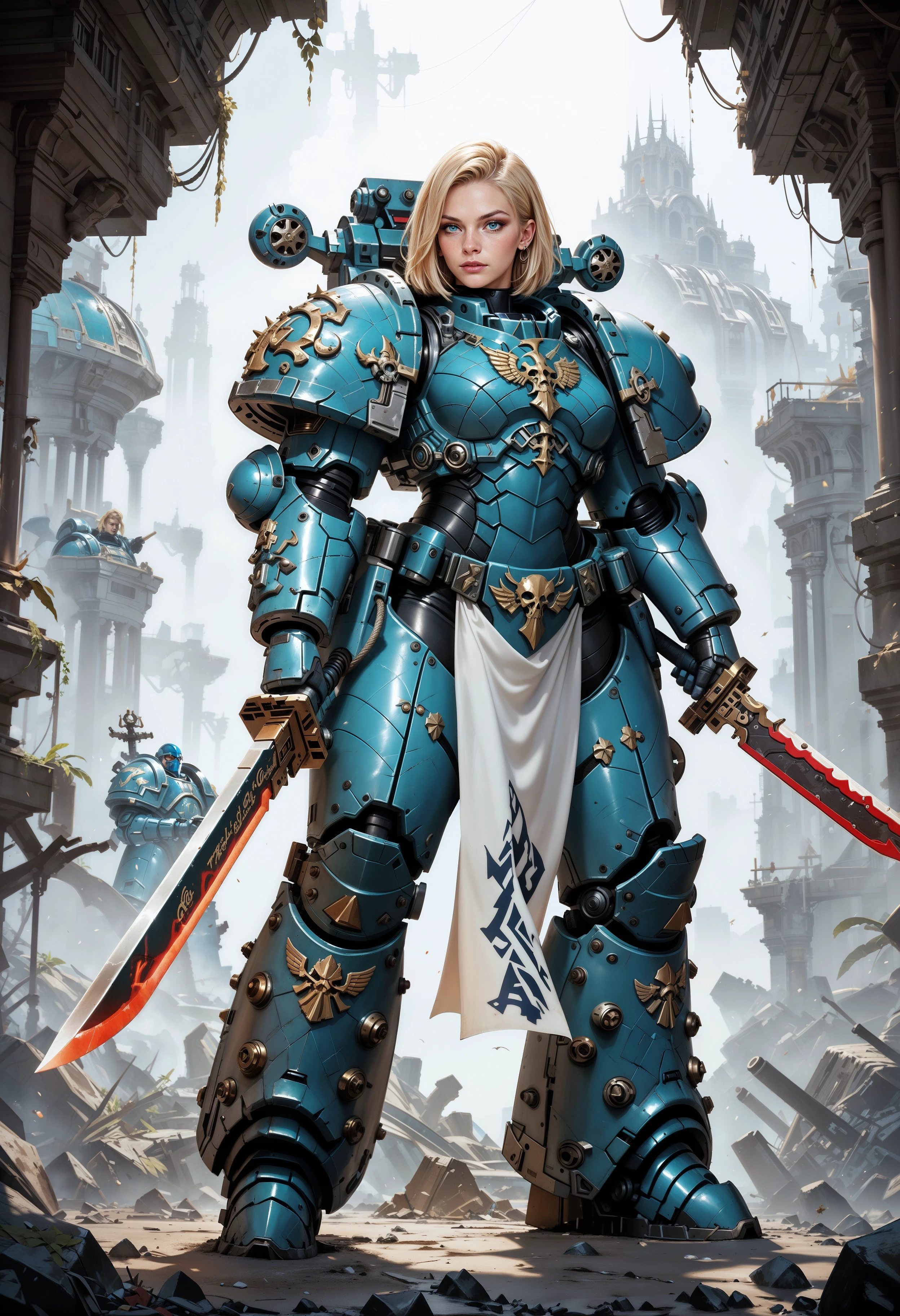 (score_9, score_8_up), score_7_up,  <lora:PonyAlphaL40k:1> AlphaL40k, 1girl, power armor, blonde hair, weapon, sword, unreal eginer 5, higher resolution textures, 4k graphic resolution, dimly lit, high detailed shading, video games, holding sword,