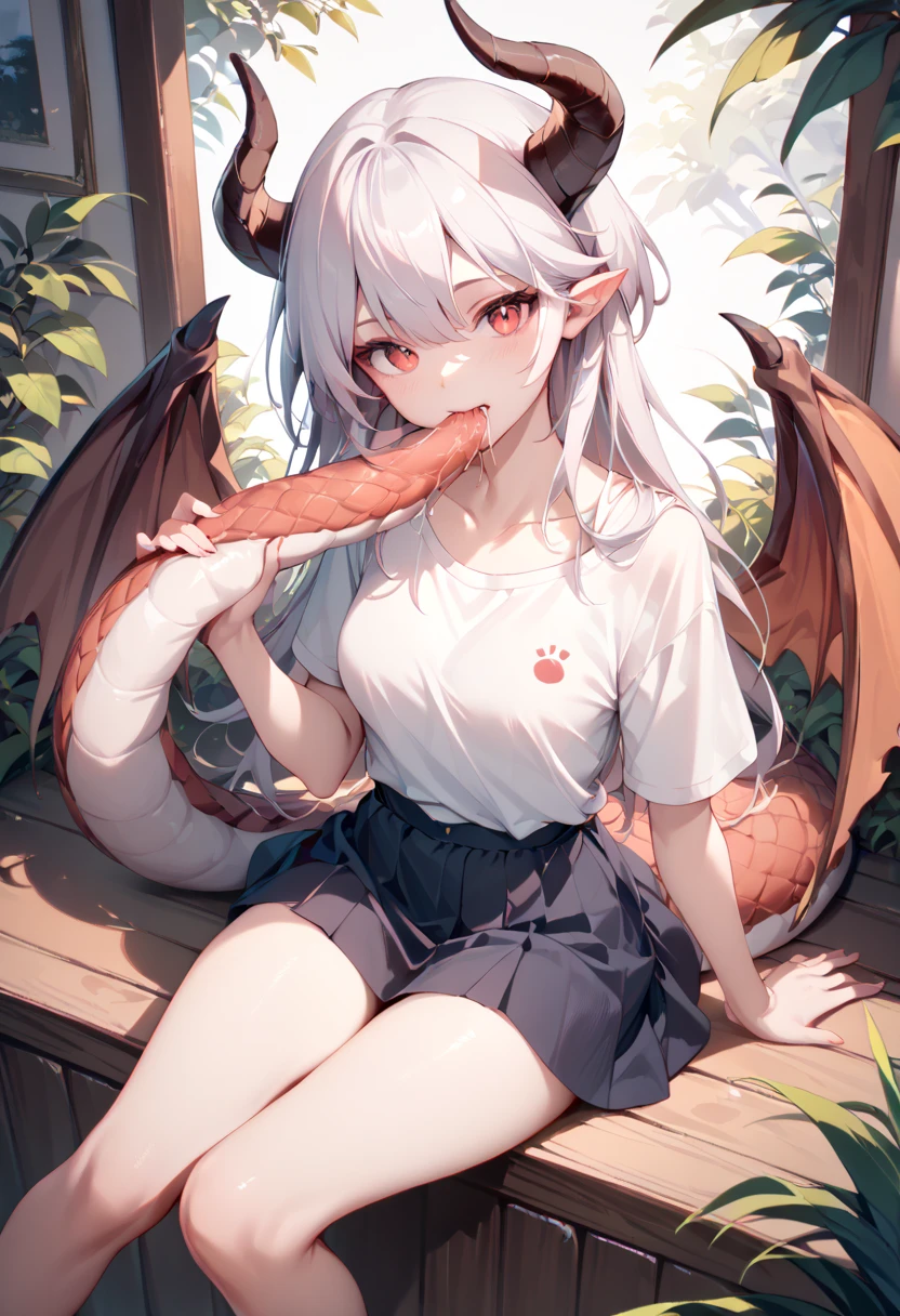 score_9, score_8_up, score_7_up, score_6_up, masterpiece, best quality, 1girl, solo, grea, dragon tail, holding own tail, tail in mouth, biting tail, saliva, sitting, facing viewer, looking at viewer, <lora:Grea_v3a_prod_mrnoise:1> <lora:BoleroMix_LycoExtract_r128:1>