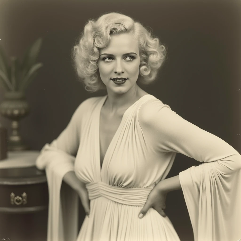 a 1920s era photograph of Marilyn Monroe in the style of ERA1920