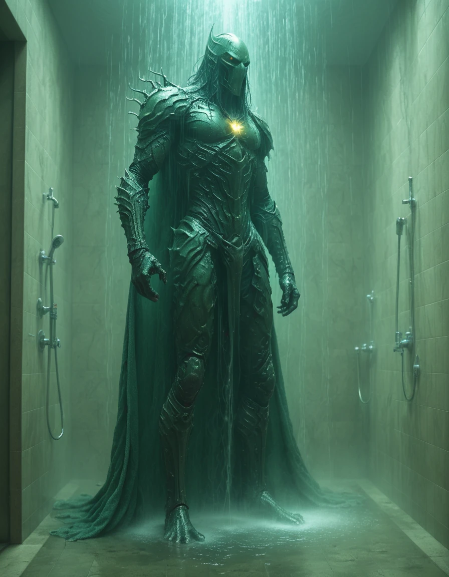 Nazgul, Sauron's Dark Knight standing in shower,  <lora:Nazgul:1>