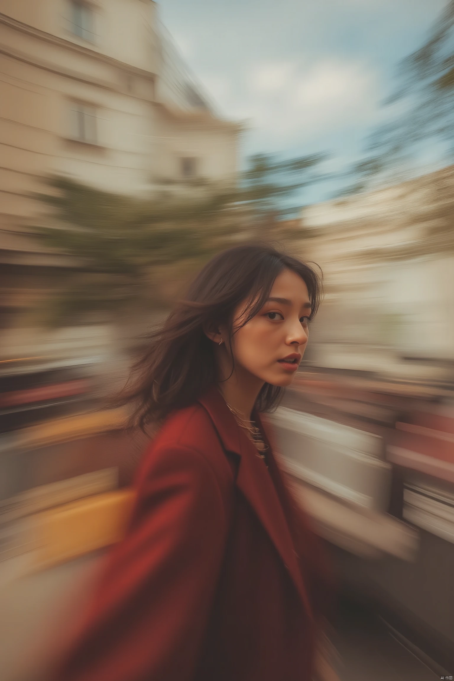 a girl,Motion blur