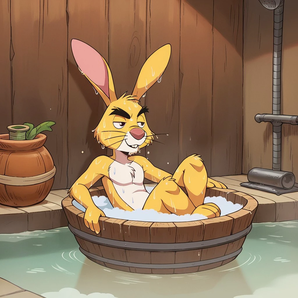 score_9, score_8_up, score_7_up, score_6_up, score_5_up, score_4_up, source_furry, WtPrabbit, anthro, male, rabbit, yellow fur, rabbit ears, solo,  bathing, wet,, <lora:97c240dd-0e73-4a89-9534-b1fd79118cbb:0.7>