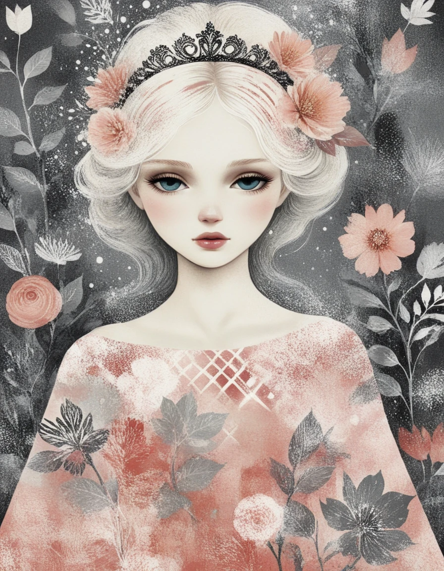 novuschroma style fairytale princess illustration with patterns <lora:108_novuschroma_1:1>