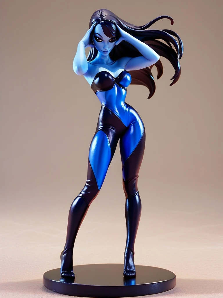 One girl Russian Flat Chest Abdominal muscles Completely naked Landmine makeup from below (Blue Skin:1.5) Small Boobs Sunburn forest Gravure pose Young face Completely naked Firm Skin Beauty high resolution High precision Two-tone with black and blue hair Detailed skin 16 years old Red eyes Detailed face whole body smile Double teeth Bobcut