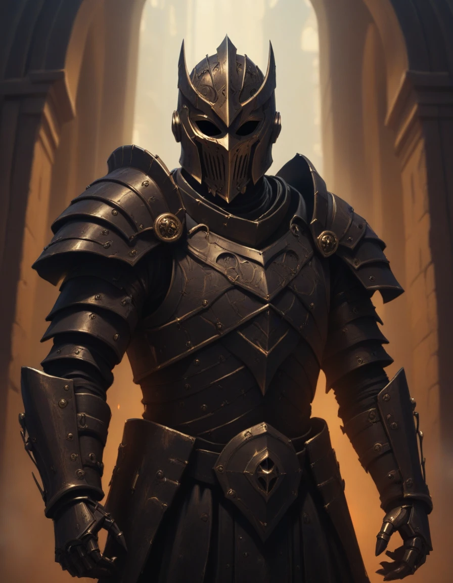 masterpiece, best quality, cinematic lighting, hollow eyes, A warrior wearing dark leather armor withsharp, angular patterns, their left arm encased in a complex mechanical gauntlet.<lora:Hollow_Eyes_Portrait_SDXL:0.8>