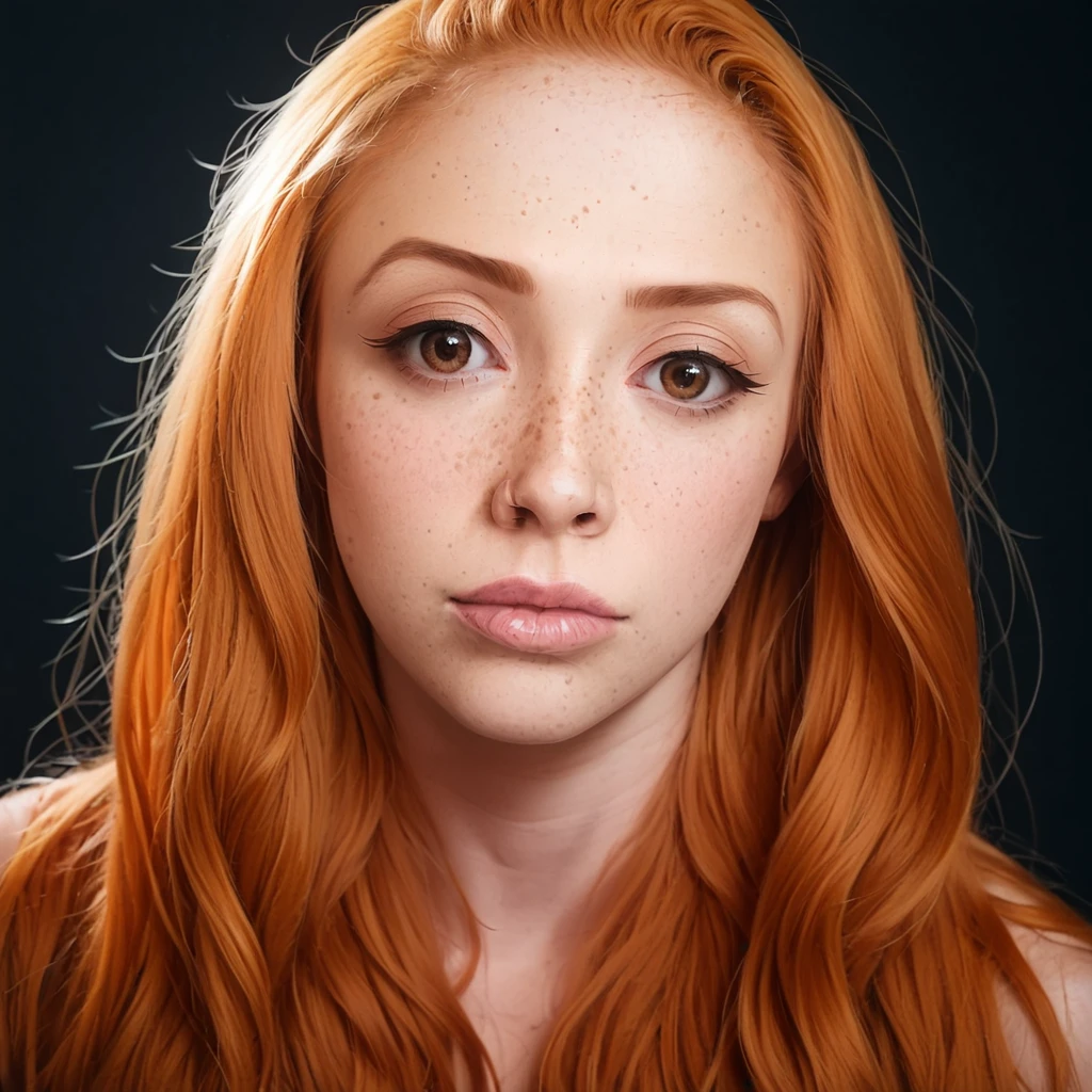 <lora:Pony_Victoria_Baamonde:1>, v1ct0r1a, 1girl, solo, long hair, freckles, realistic, lips, looking at viewer, brown eyes, portrait, simple background