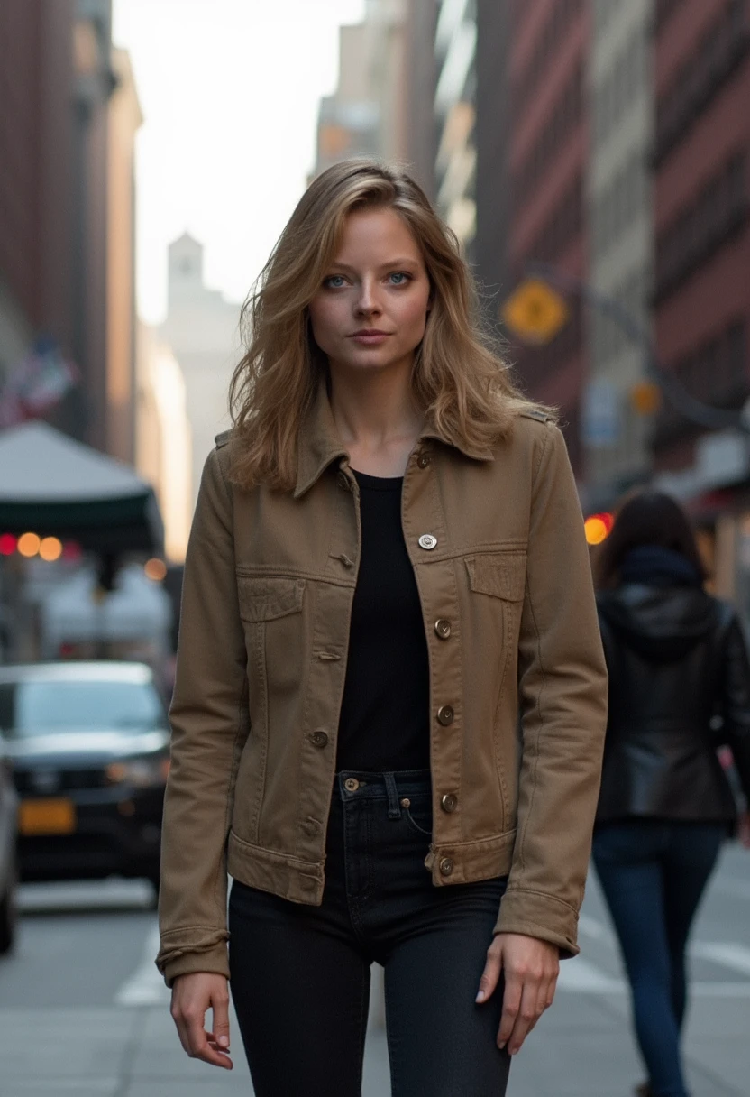 full body photo of jodie foster in new york city