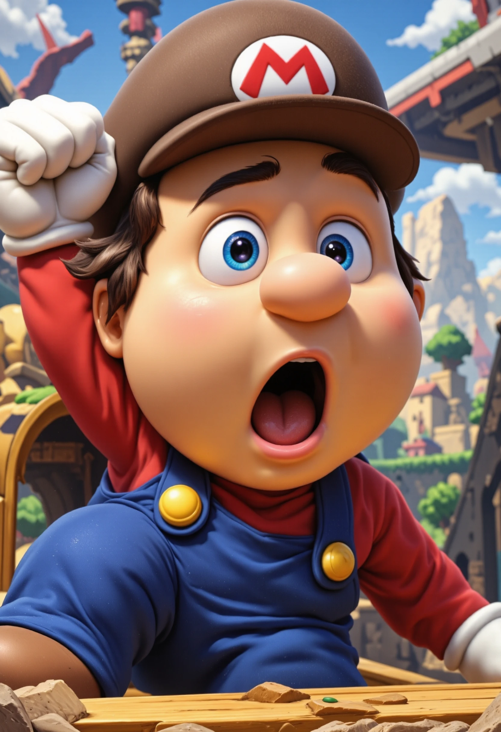 photo of Mario very shocked