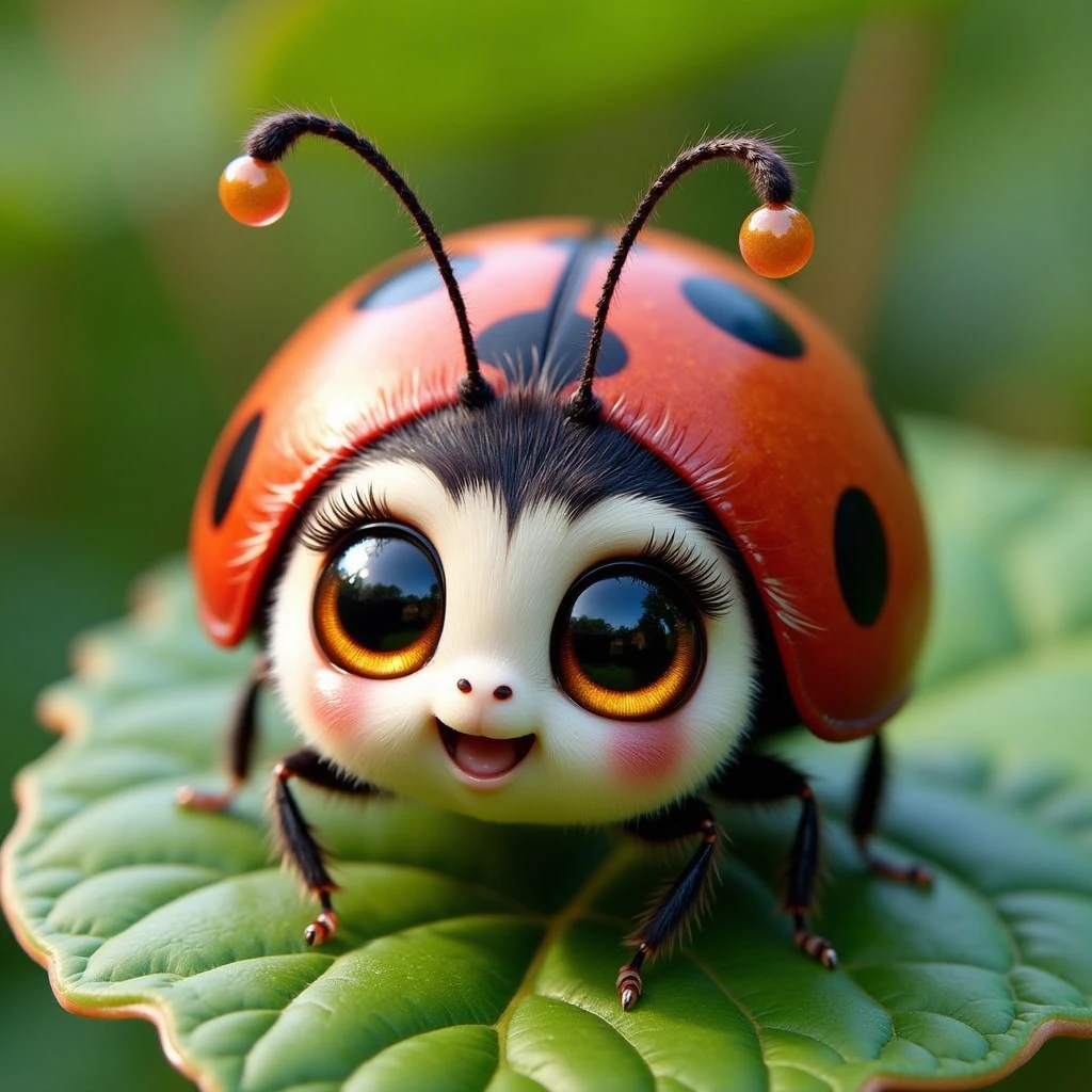 pam-swtvrld a happy ladybug on a leave