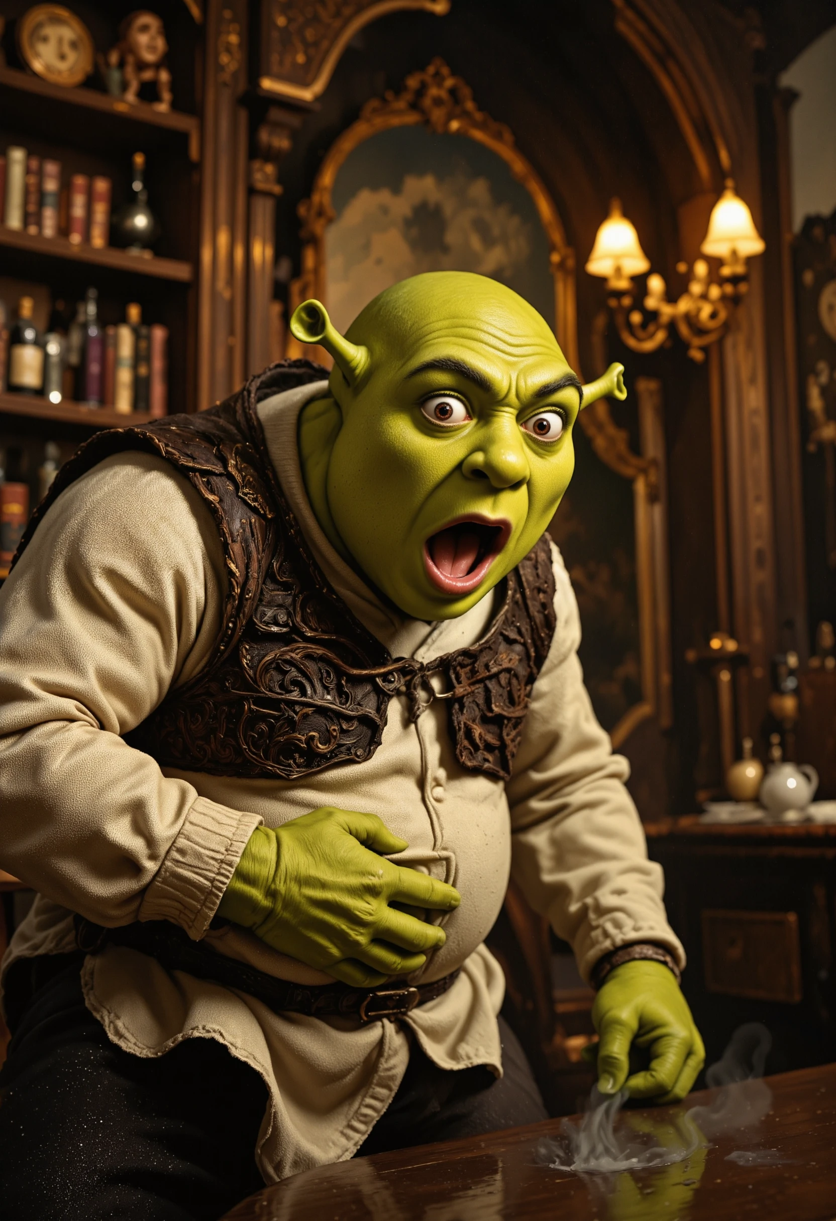 photo of shrek very shocked