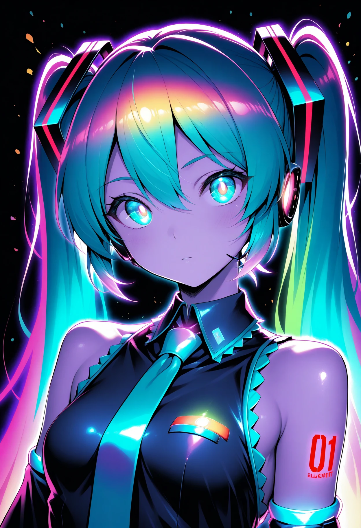 Near viewing, MASTERPIECE, HIGH QUALITY, 8k, Beautiful, Mesmerising, fluffy hair, Detailed Eyes, Pink eyes, starrystarscloudcolorful, add_detail:1, add_detail:0, add_detail:0.5, starlight, star, Rainbow colours, A lot of colours, Surprised, astonished, surprised, surprise, SURPRISE, butterfly style, Hatsune Miku,
