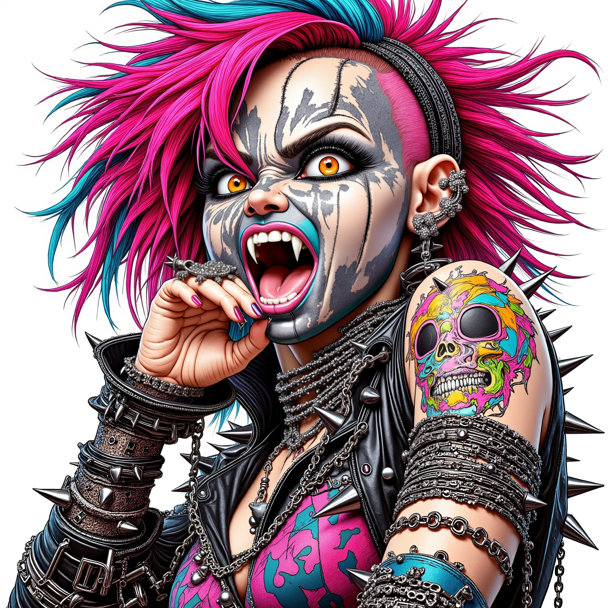 Horror punk, Misfits band, Cover art, Zombie Girl, Screaming Girl, HD