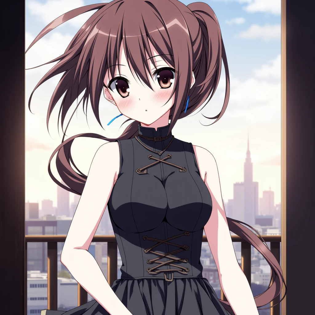 Runway, Fashion Model, Misaka Mikoto, 1girl, black choker, uhd, retina, masterpiece, ccurate, anatomically correct, textured skin, super detail, high details, high quality, best quality, highres, 4K