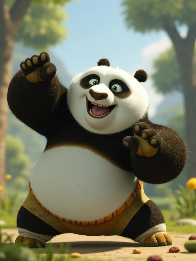 Po character Kung Fu Panda,Po,Happy and playful,nature background,