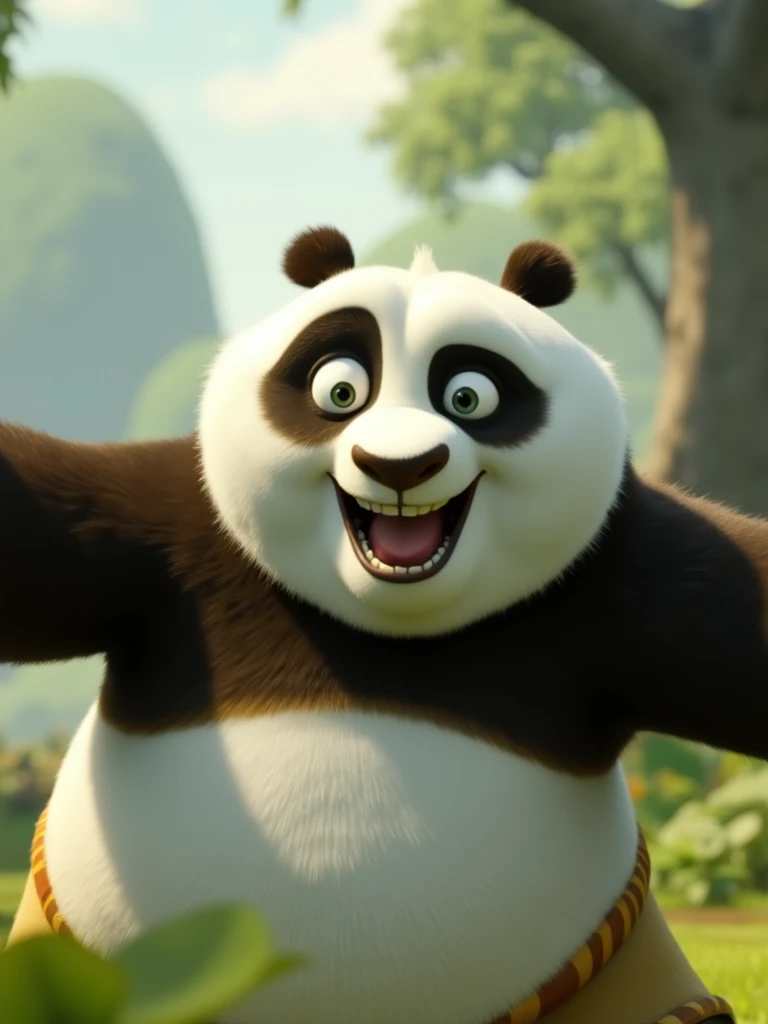 Po character Kung Fu Panda,Po,Happy and playful,nature background,