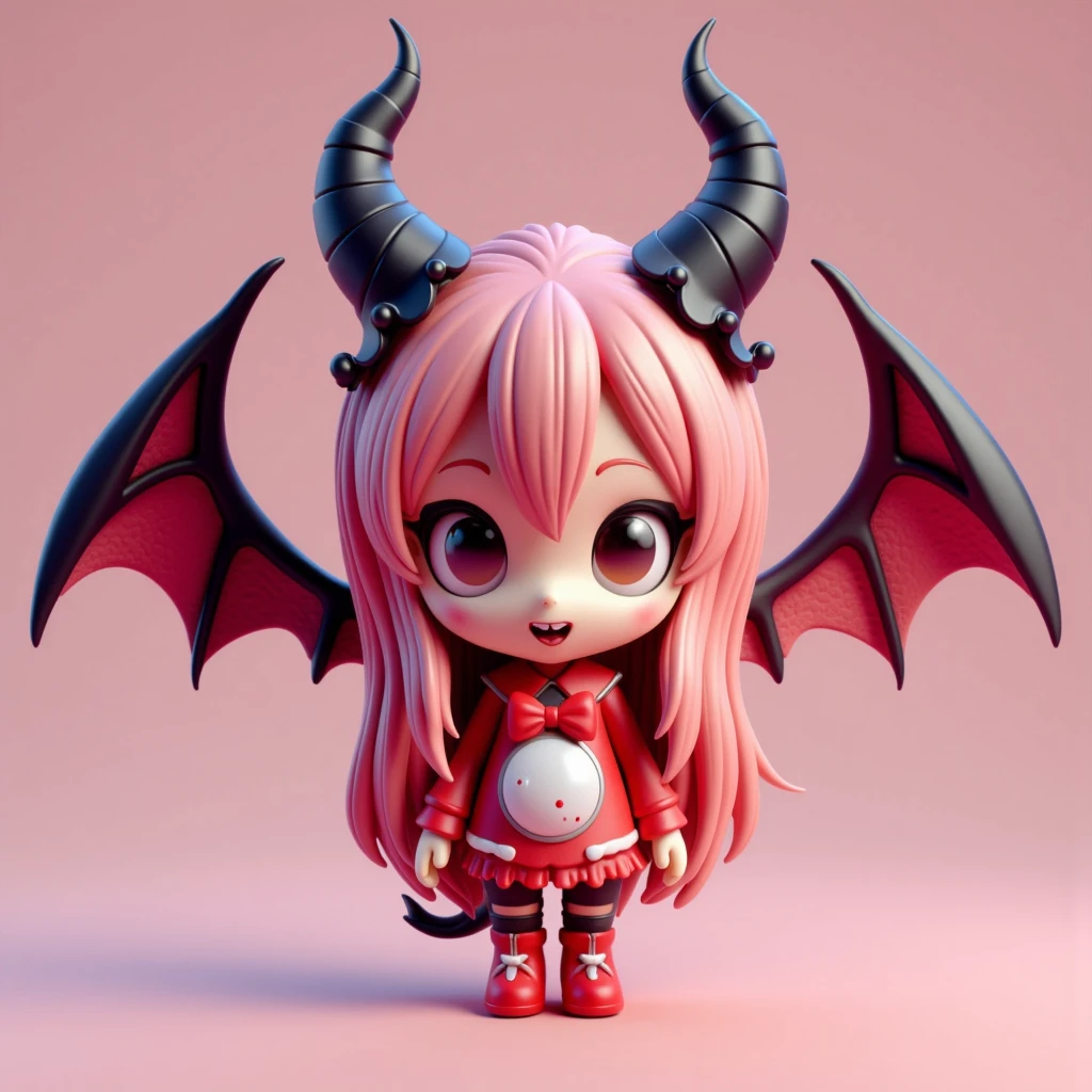 This is a 3d image that depicts a cute little succubus