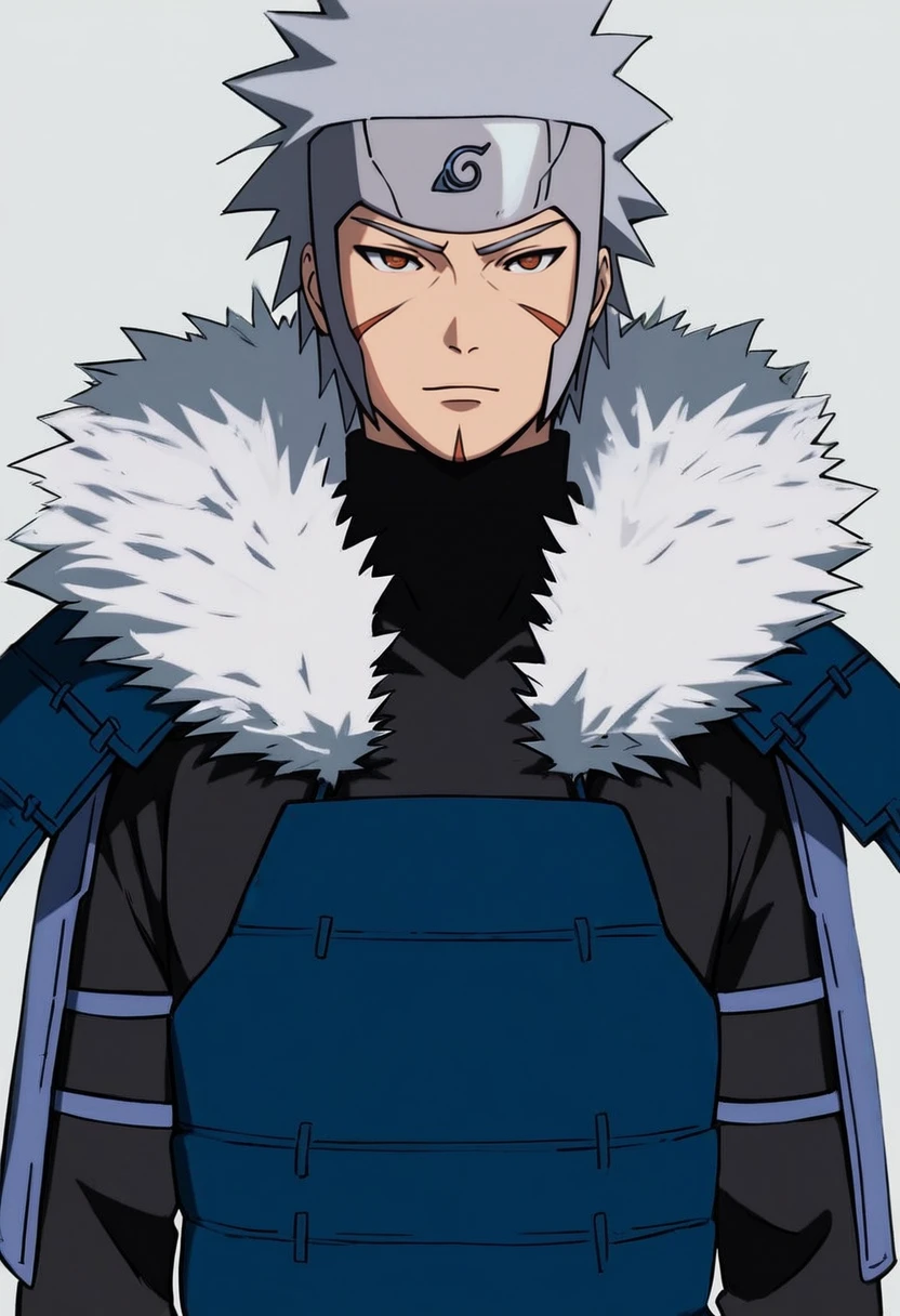 score_9, score_8_up, score_7_up, (masterpiece:1.2), (best quality:1.3), source_anime, 1boy, senju tobirama, grey spiky hair, forehead protector, blue armor, facial mark, hydrokinesis, fur trim,   <lora:Tobirama_Senju-000003:0.8> 1boy, ninja, fur trim, grey hair, low-key lighting, lo-fi, dark, glow, dynamic cinematic lighting, ray_tracing, global illumination