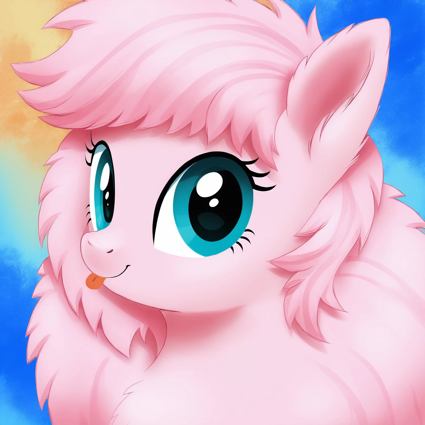 score_9, score_8_up, score_7_up, score_6_up, score_5_up,with beautiful, detailed, (detailed cute pony face), detailed eyes, detailed fur, beautiful, vector, flat colors, (abstract background: 1.8), (looking at you, looking at viewer: 1.5), cute smile, happy, ((close-up)),<lora:Fluffle_Puf:1>Fluffle_Puf, fluffy round body
<lora:Wholesome_MLP-v1.2:1> <lora:Realistic000003_1_2.5DAnime_0.05_Merge1:1