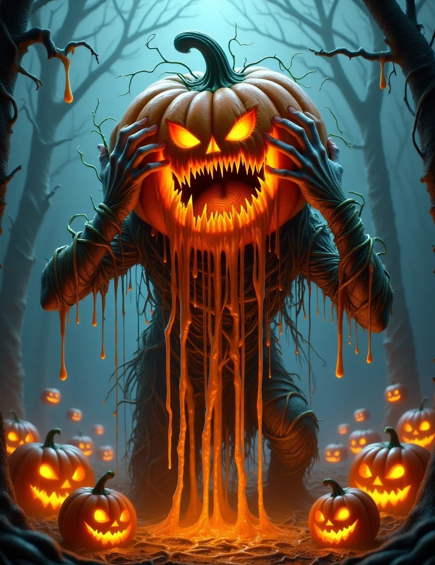halloweenglowstyle, haunted house, ((ghost)),, (masterpiece, high quality, best quality:1.3), Detailed