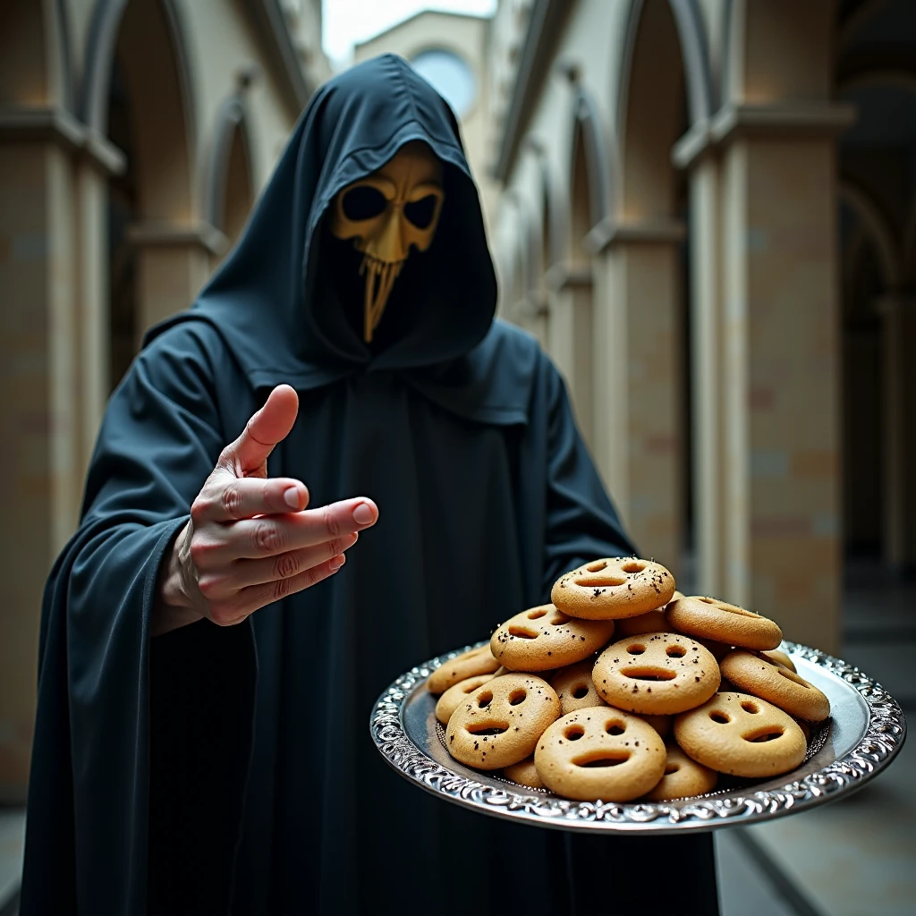 Generation Mode:

flux_txt2img

Positive Prompt:

Dressed in a long black cape that covers most of their face, the wraith, their breath hissing through a barely glimpsed maw, holds out a spectral hand, beckoning to an ornate silver platter. The platter is piled high with delicious looking cookies, shaped like screaming souls, syrup and sprinkles of cholate lightly coat them. The Dark Side rewards its minions with the finest cookies...it's minions give their souls for them, damning themselves to aeons of servitude

Model:

FLUX Dev (Quantized) (FLUX)

VAE:

FLUX.1-schnell_ae (FLUX)

Width:

1024

Height:

1024

Seed:

1973278245

Steps:

55

High Resolution Fix Enabled:

false

LoRA:

The_Dark_Side_has_Cookies (FLUX) - 0.75