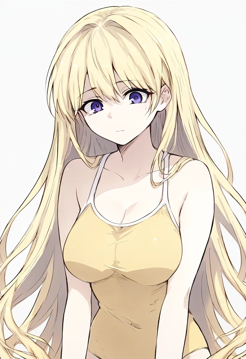 score_9, score_8_up, score_7_up, source_anime, AliceMotherBS2, 1girl, blonde hair, long hair, breasts, large breasts,  purple eyes, very long hair, medium breasts,  blue eyes,, gradient background, dark background, gray background,  yellow swimsuit,  swimsuit,<lora:Alice Mother BS2 xl pony:1>