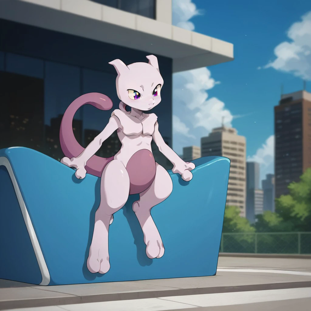 score_9, score_8_up, score_7_up, score_5_up, source_furry, lilmewtwo, young feral,  male, mewtwo,  solo, 1boy, city park, going down a slide, <lora:8b9f2230-5ae8-407a-859c-b409958fad21:0.7>