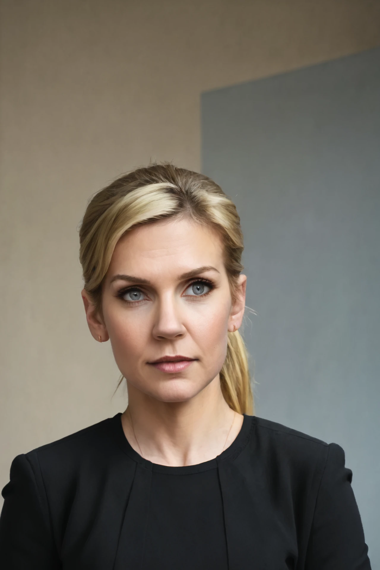 cartoon portrait, woman, rheaseehorn, face, blonde hair, black shirt, formal, cinematic, ponytail,
<lora:RheaSeehorn_PDXL_v1:1>