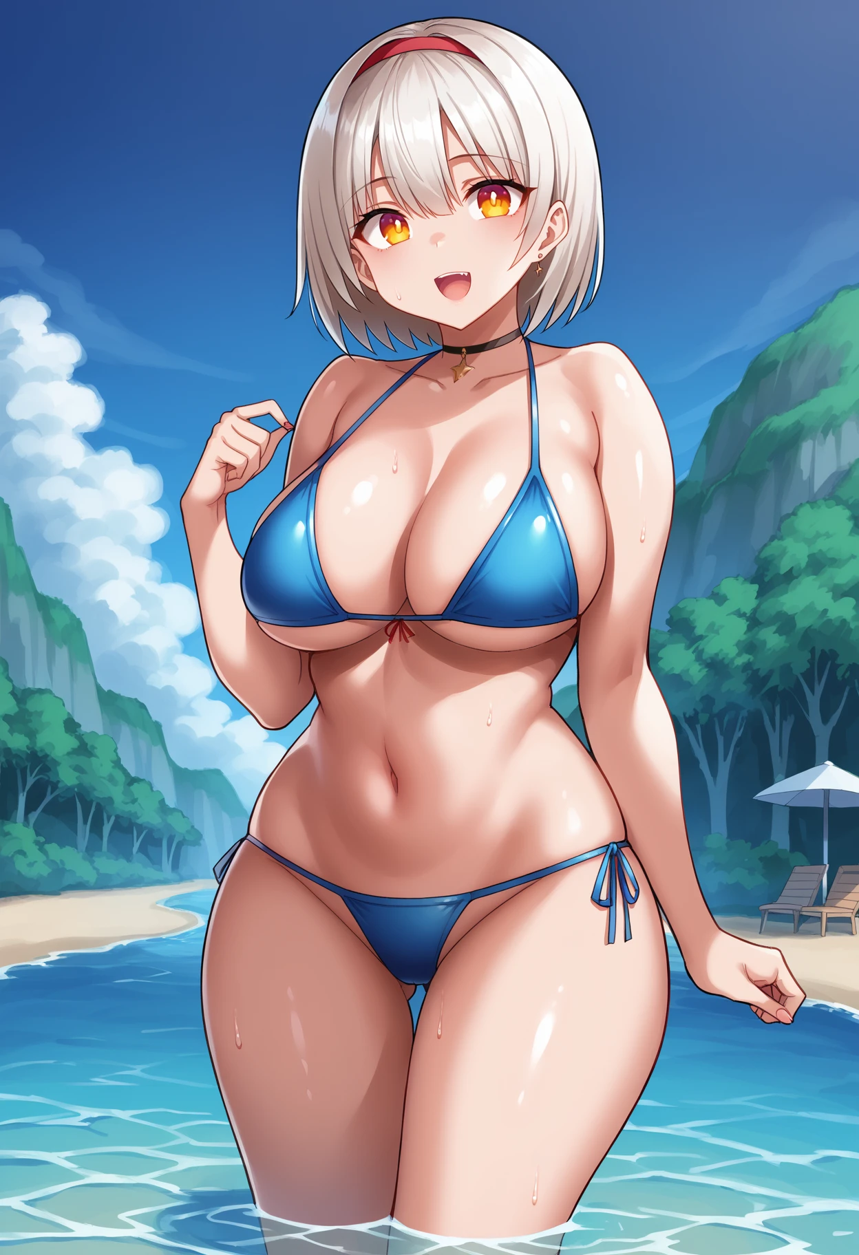 1girl,<lora:Ichinomiya_Yuu:0.9>,bikini
