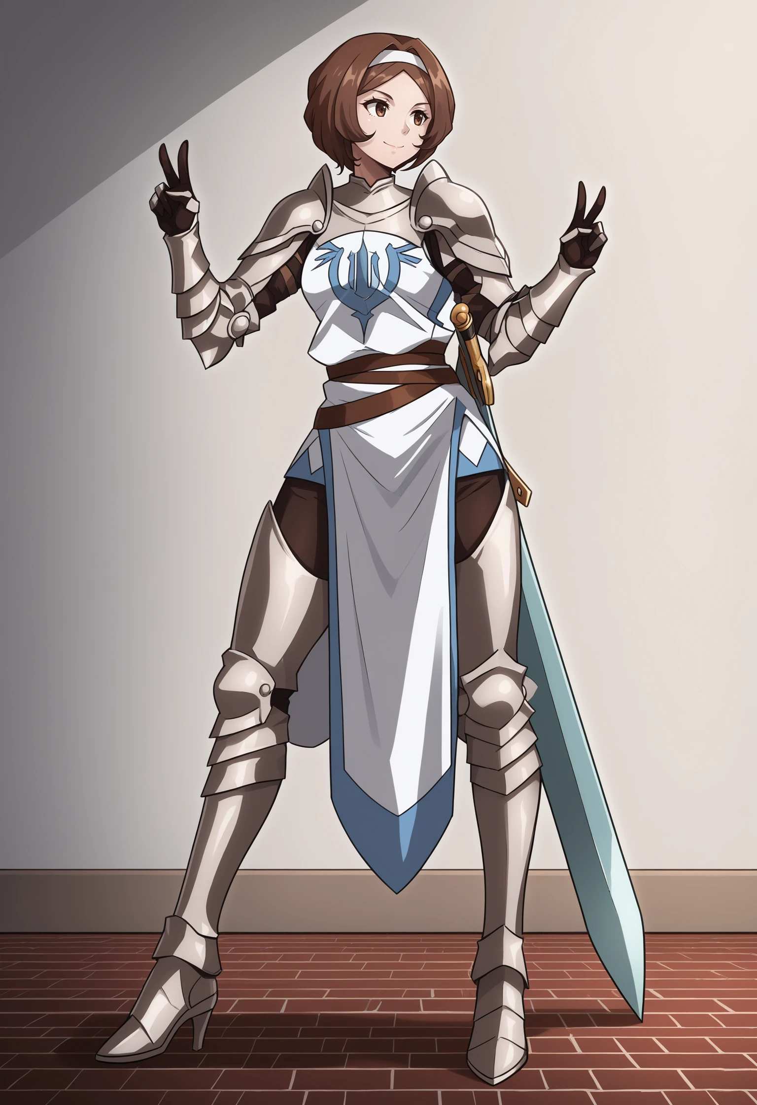 Knight_white_robe_armored_pauldrons, Remedios_Custodio, solo - SeaArt AI