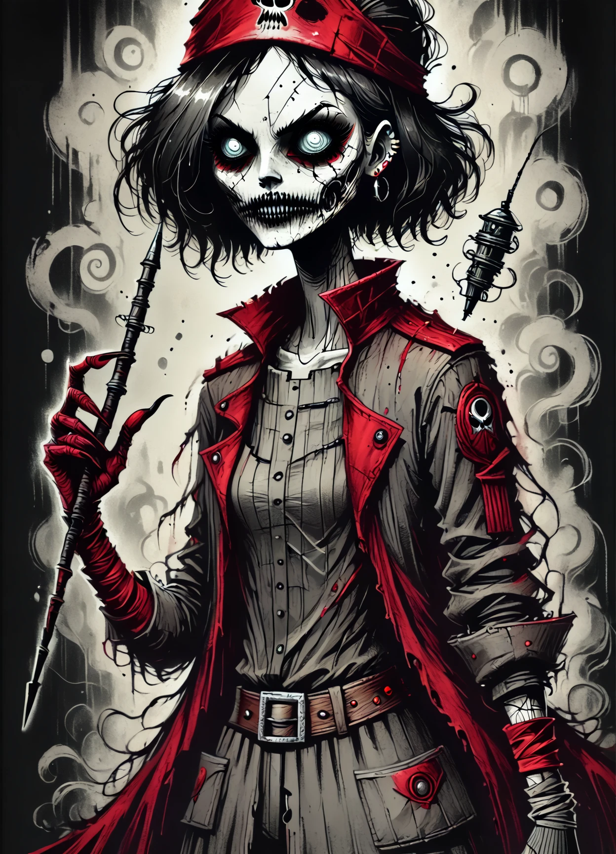 DonMB01dD4rkXL score_9, score_8_up, score_7_up, score_6_up, female hoarcry tobi-kadachi, pirate swashbuckler,sith inquisitor, wand rating_safe <lora:DonMB01dD4rkXL-pony:1>
