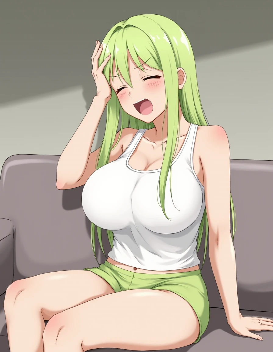 score_9, score_8_up, score_7_up, source_anime, rating_explicit, masterpiece, best quality, detailed background, anime screencap, nsfw, uncensored,
 <lora:C.C.:.8>green hair, long hair, yellow eyes,bangs, breasts, partially nude, big sexy meaty ass, from behind, white boots, white crop top, Sleeveless white turtleneck, looking back at the viewer, 
Pov against the wall, standing doggy, butt grab:1.3
 <lora:abare:1>  abare, bouncing breasts, motion blur, motion lines, girl's chest against the wall,
ahegao, rolling eyes, blush, tongue out
1girl, solo focus, nude male torso, penis, testicles, hetero, sex, sweat, aroused girl, intense sex, girl moaning in pleasure, deep penetration,