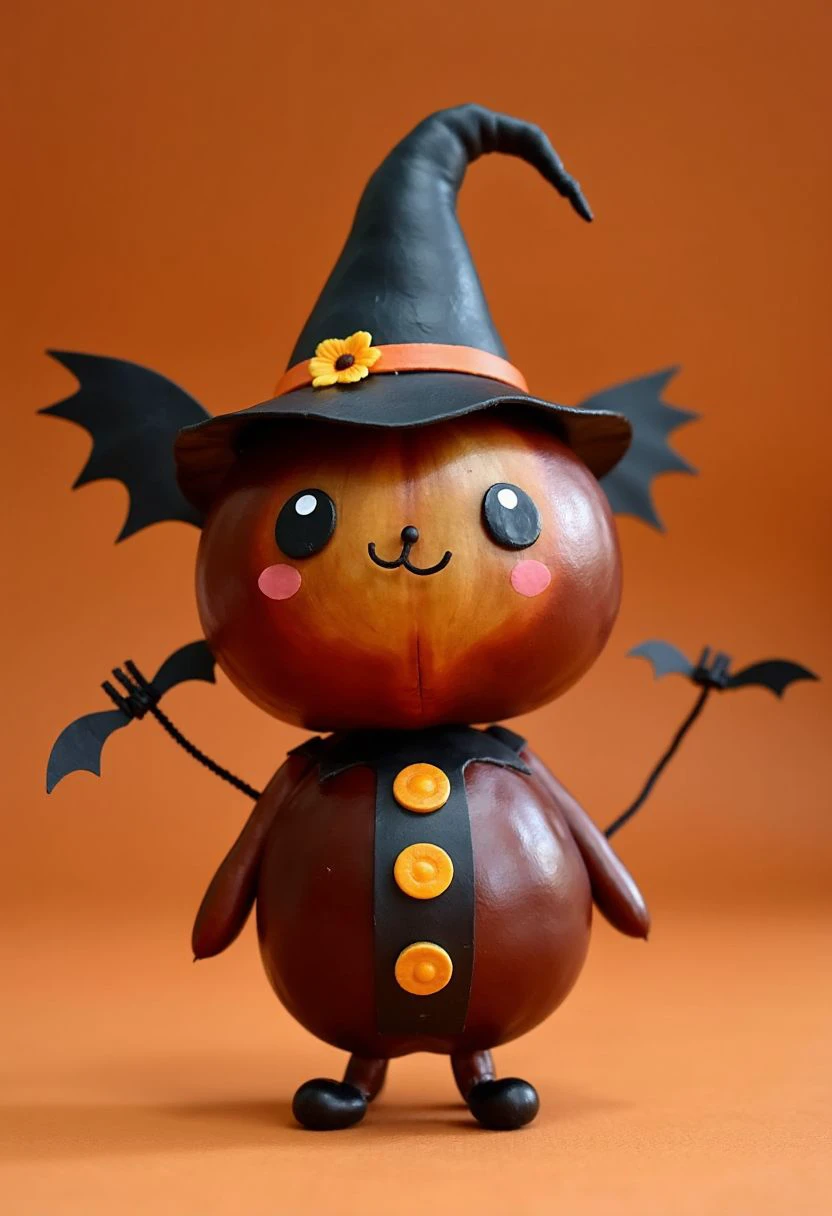 a_chestnut_craft, the chestnut craft shows a cute halloween chibi figure, crafted from multiple round chestnut <lora:ck-chestnut-crafts:1>