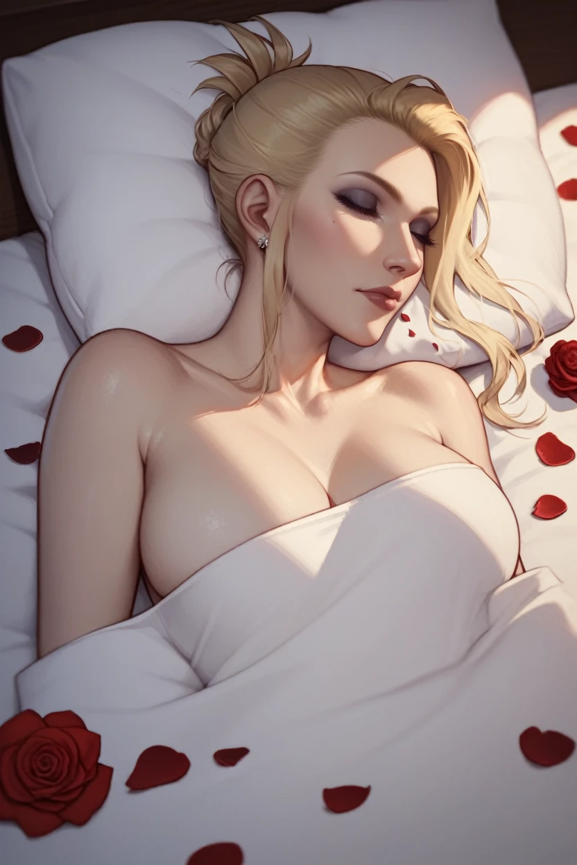 score_9, score_8_up, score_7_up,
<lora:FFScarlet:0.7>
FFScarlet, 1girl, blonde hair, blue eyes, looking at viewer, sleeping in a bed, rose petals, closed eyes