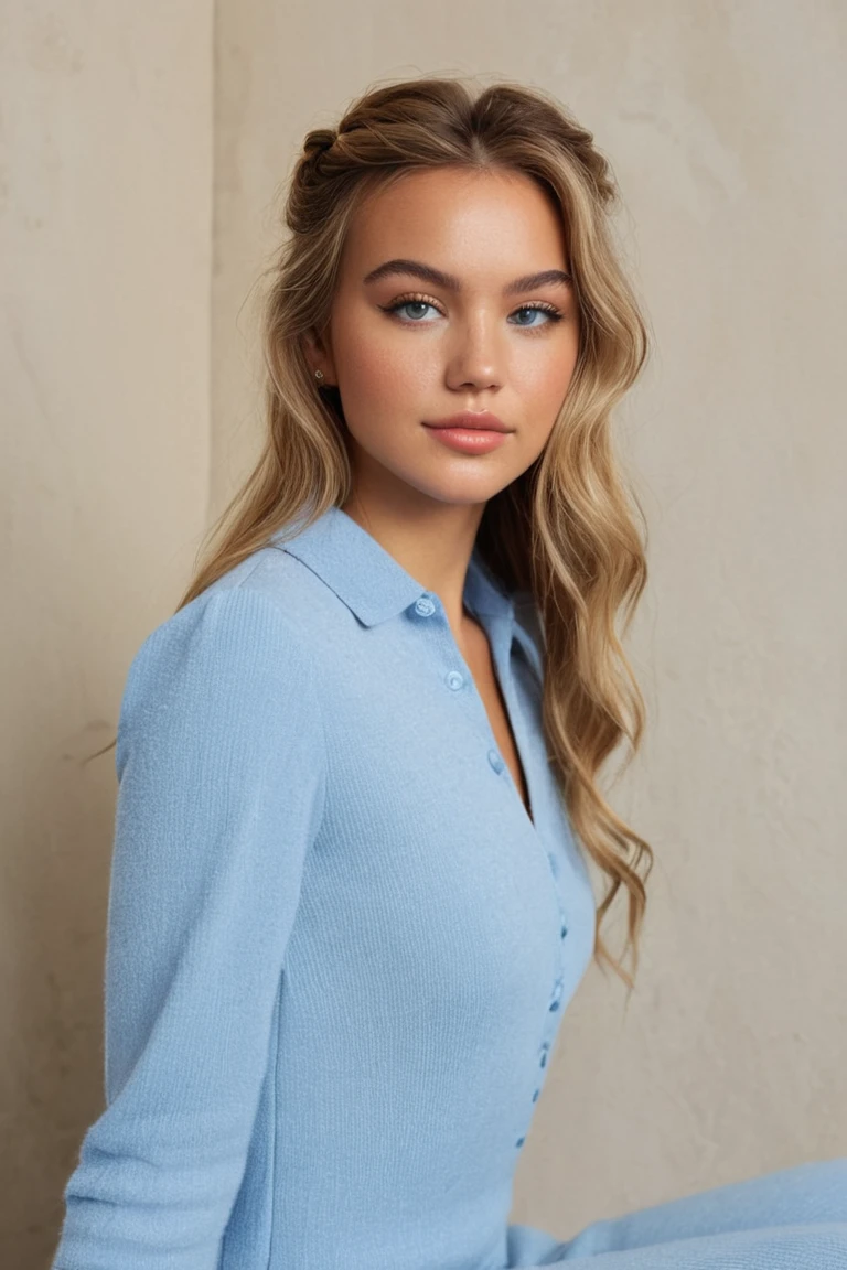 (masterpiece, best quality, high resolution:1.2), (seductive pose:1.2), (dynamic angle), detailed background,
HDR, shot on Canon 5D Mark II, depth of field, lifelike texture,
detailed face, detailed eyes, detailed skin, extremely detailed, intricate details,
(1girl, 22 years old),  <lora:ZH_HeloiseH_v1:1>, zh_heloiseh, solo, realistic, lips, long hair, blonde hair, blue eyes, looking at viewer, slight smile, shirt, upper body focus, <lora:ZH_ShotByElsaBleda_v1:0.4>, zh_shot_by_elsa_bleda, scenery, outdoors, dark, city,