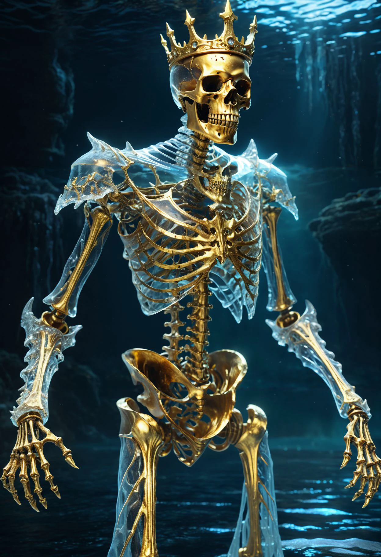 (character request deep rimming:0.84), (zhali:0.88), enchanting and otherworldly, kostos art, titanium skeleton, (with back to the camera:1.04)