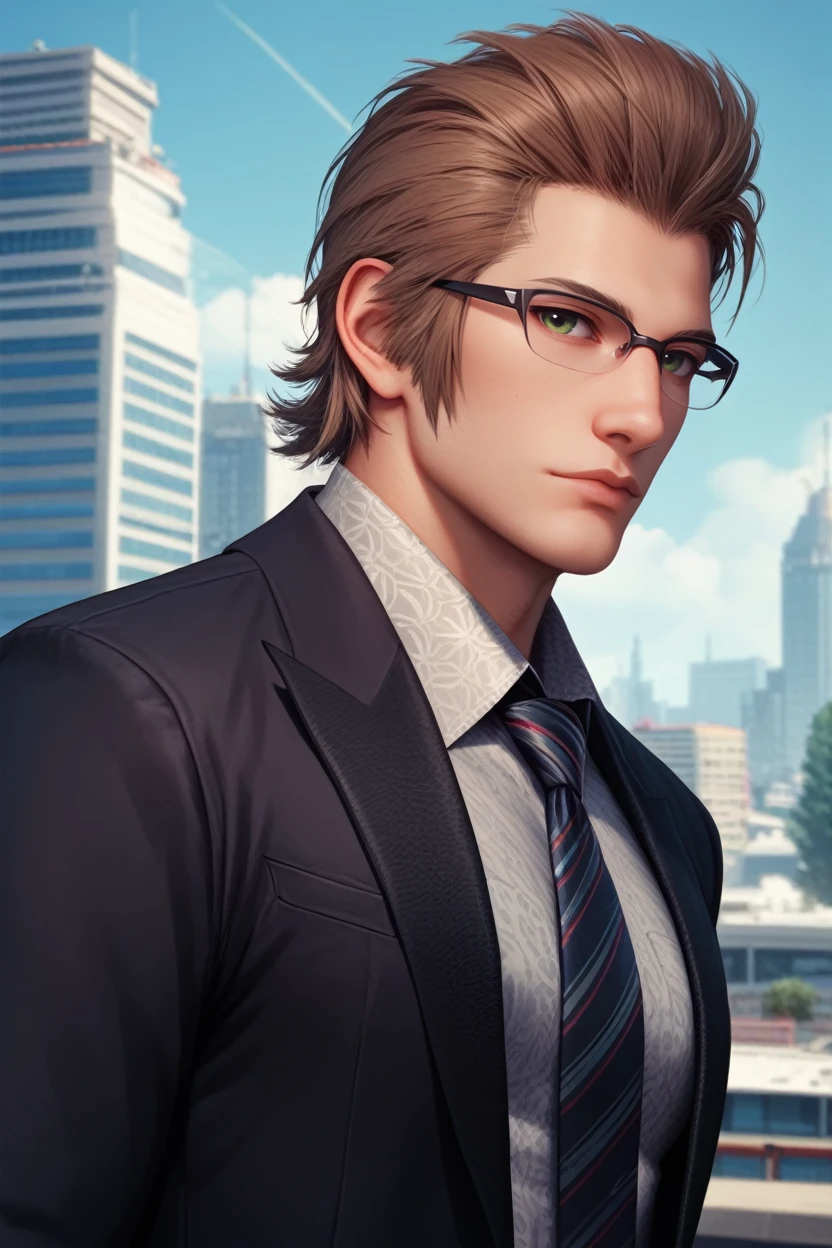 score_9, score_8_up, score_7_up,
<lora:FFIgnis:0.8>
FFIgnis, 1boy, brown hair, green eyes, glasses, looking at viewer, In a modern urban setting, tailored suit and tie, skyscrapers in the background, confidently walking with a cityscape behind