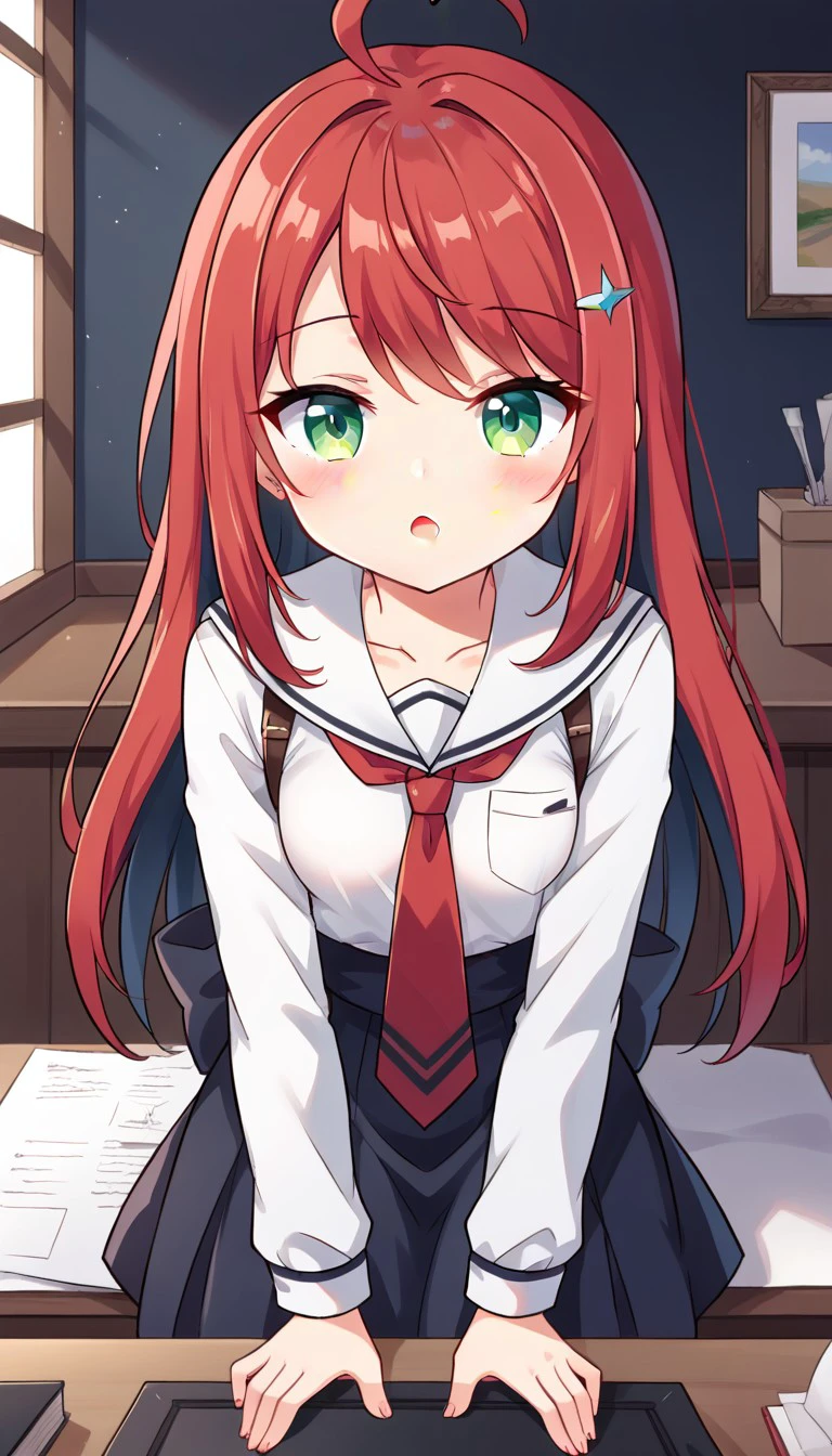 masterpiece, best quality,extremely detailed CG unity 8k wallpaper, 
1girl,shana,red hair,red eyes,long sleeves school uniform,
<lora:shana:0.9>