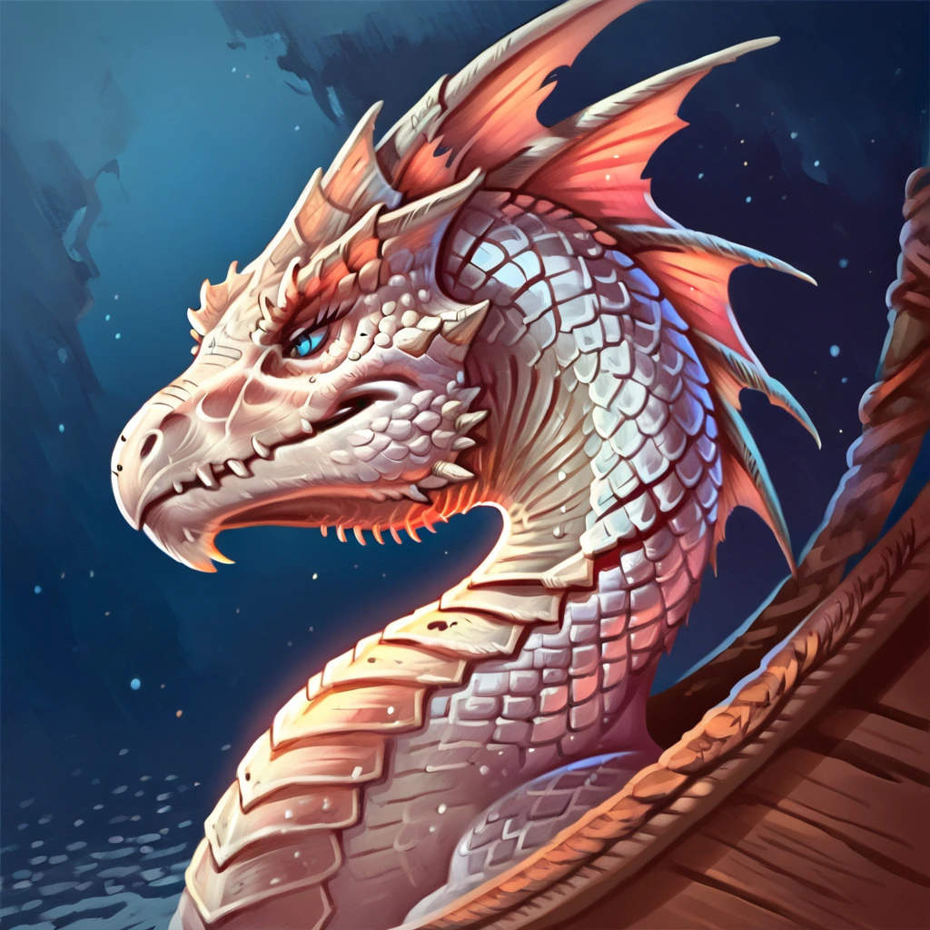 score_9 , score_8_up, score_7_up, 2.5d, source_cartoon, 
BREAK
detailed,  Feral, dnd_dragon, dragon, whitedrg, no human, (white scales:1.5) portrait,  