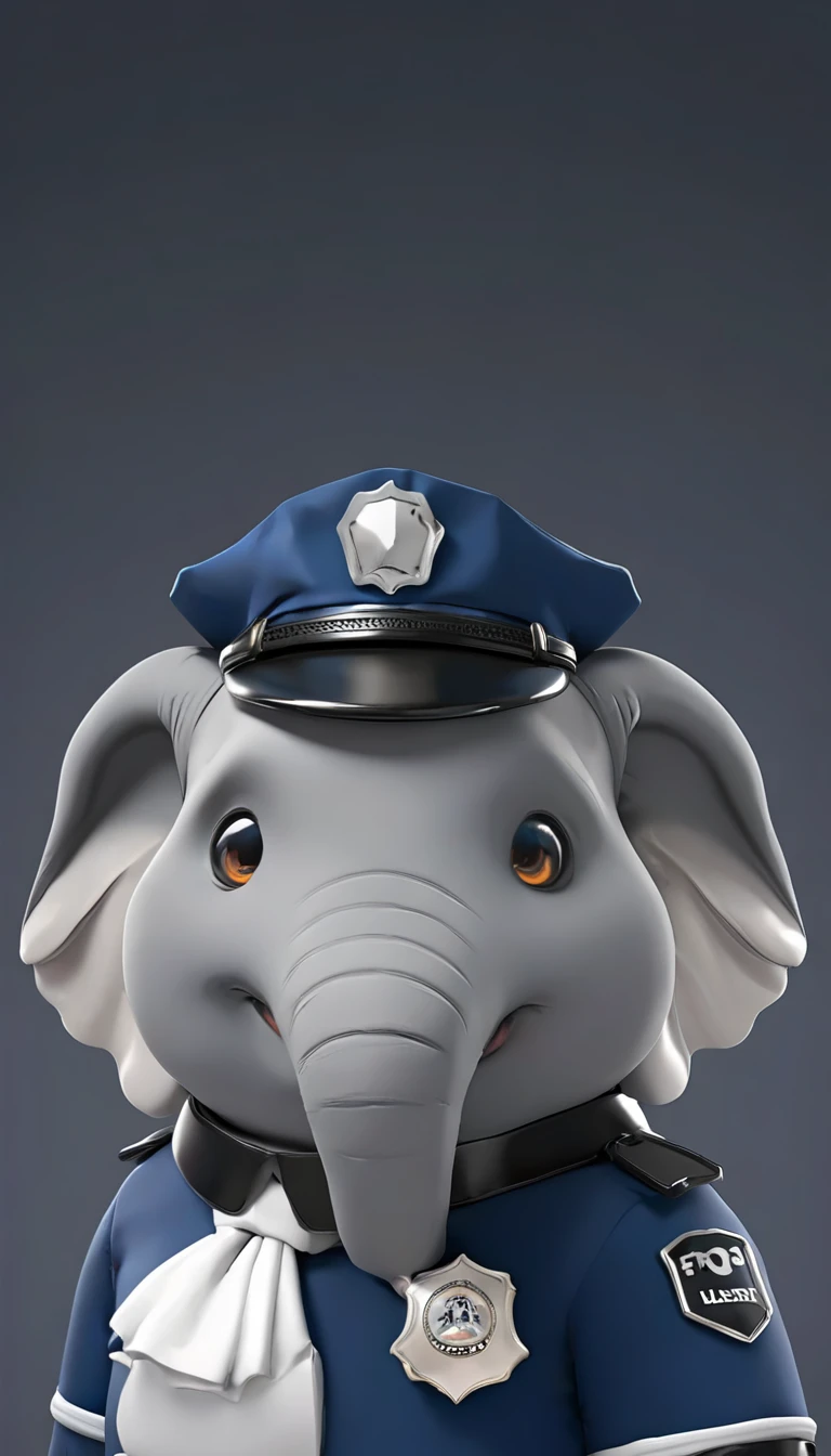 moe animal, a cute, stylized illustration of ä¸åªç©¿çè­¦æçå¤§è±¡