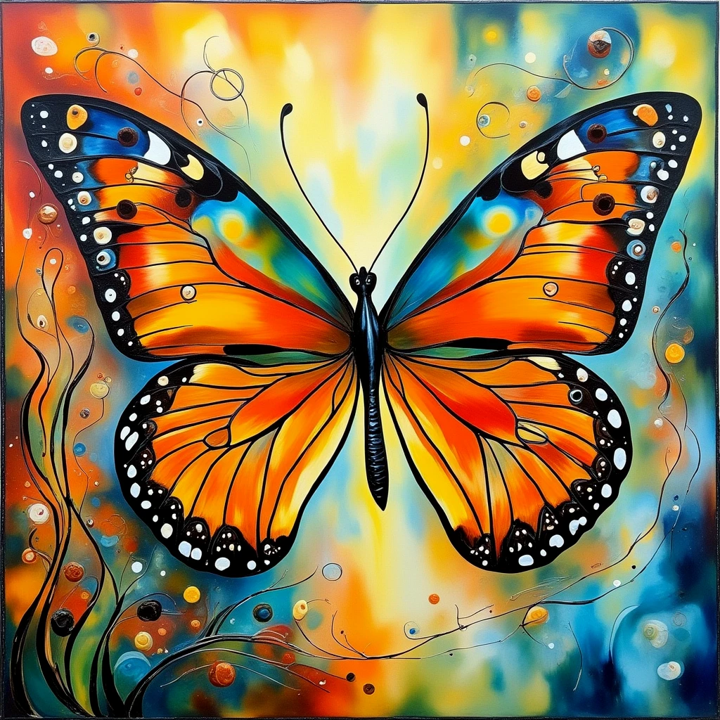 abstract painting of a butterfly.

FlowAbsCE style

