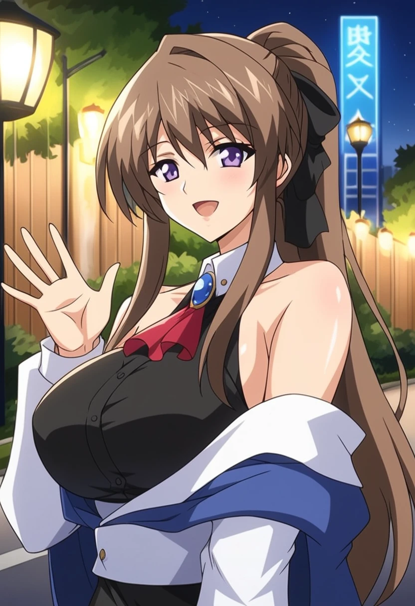 (masterpiece), (highest quality), (figure), (Very detailed), (High resolution), (8k), Perfect Anatomy, One Girl, Very large breasts, Big Breasts, ponytail, Long Hair, (brown hair), very cute girl, small, young, delicate, Attention to girls, she, smile, blush, Best moment, Junior and senior high school students, Eye color is brown, Bright Eyes, Vivid eyes, cute, Thighs, Thick legs, Waistline, Being spoiled, Innocent, i love you, Love Viewer, Beautiful Skin, Beautiful body, cute face, delicate arms, Innocent, Boyfriend's gaze, Vivid eyes, Neat, blush, Sensual, whole body, Seductive, Detailed skin texture, Intricate details, Very detailedな顔, Beautiful Eyes, Big Eyes, heart, The body is wet with water, Inviting, Showing off, Desire to monopolize, Quote, Emphasize the chest, Gorgeous, casino, Bunny girl, (Fake rabbit ears head dress), Love juice, Black tights, Beautifully shaped breasts,