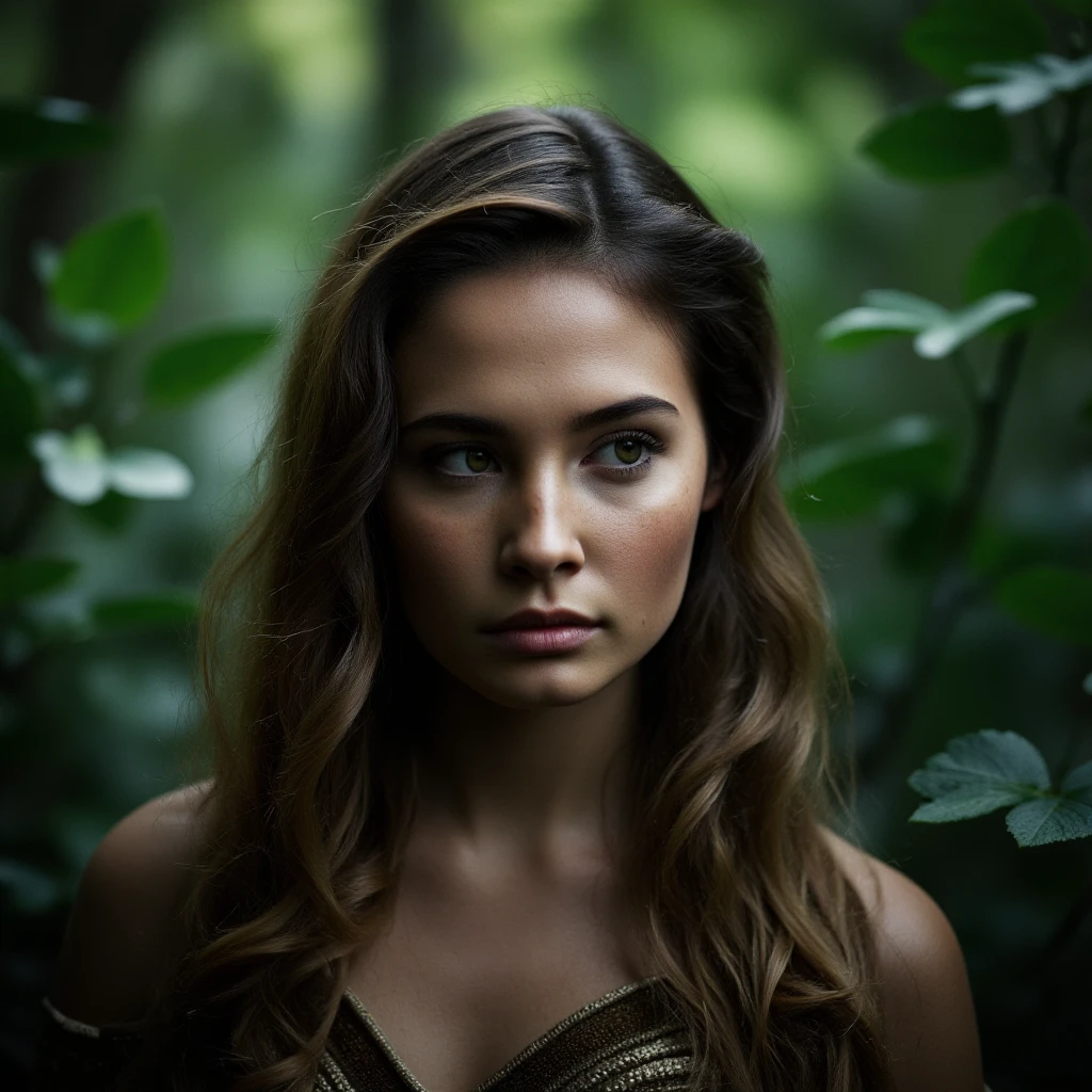 cinematic film still of  <lora:Three-quarter view style v1:0.9>
Three-quarter view of a wonder woman with a serious look on her face in the amazon jungle,  3/4 style, shallow depth of field, vignette, highly detailed, high budget, bokeh, cinemascope, moody, epic, gorgeous, film grain, grainy