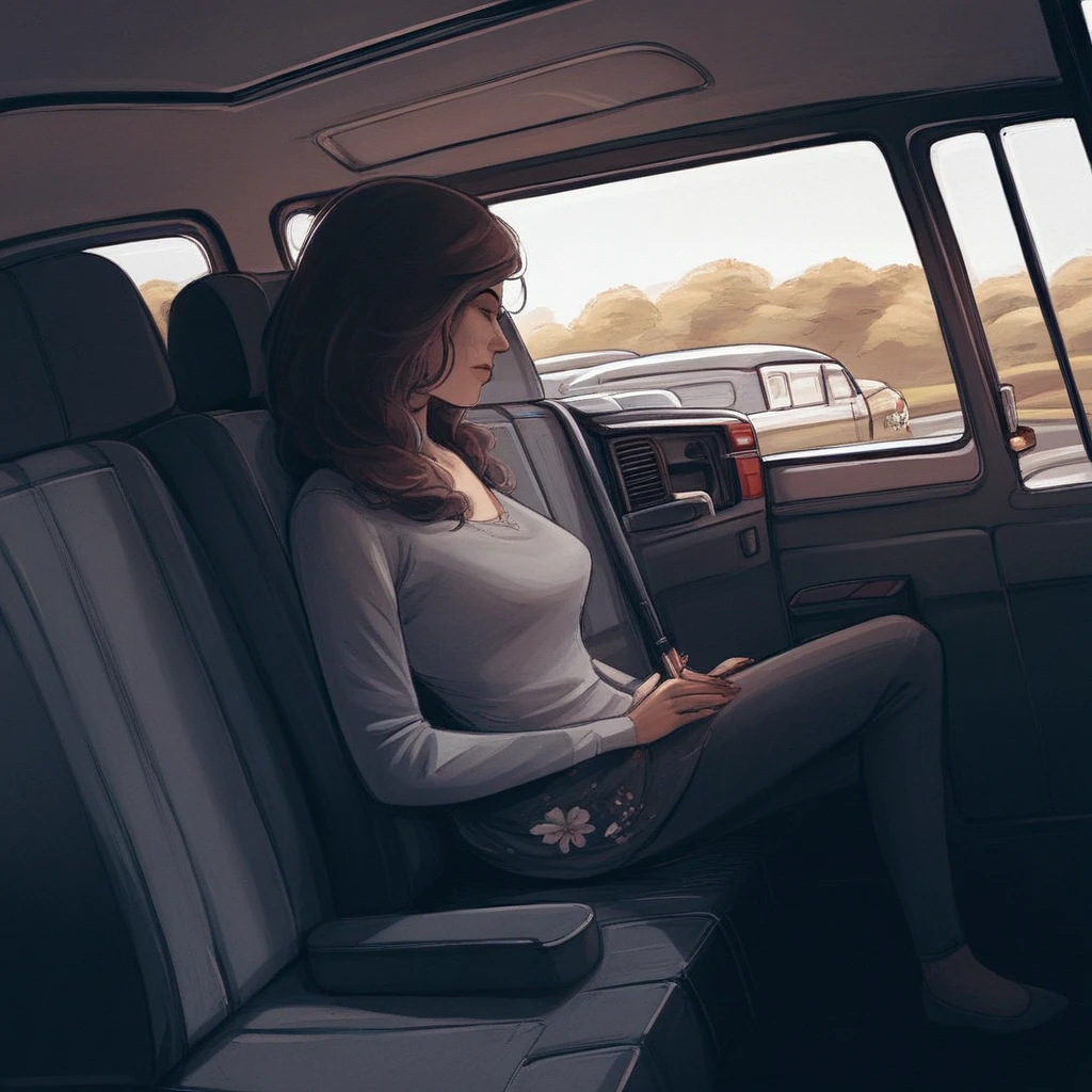 v4n, 1girl, van interior, vehicle interior