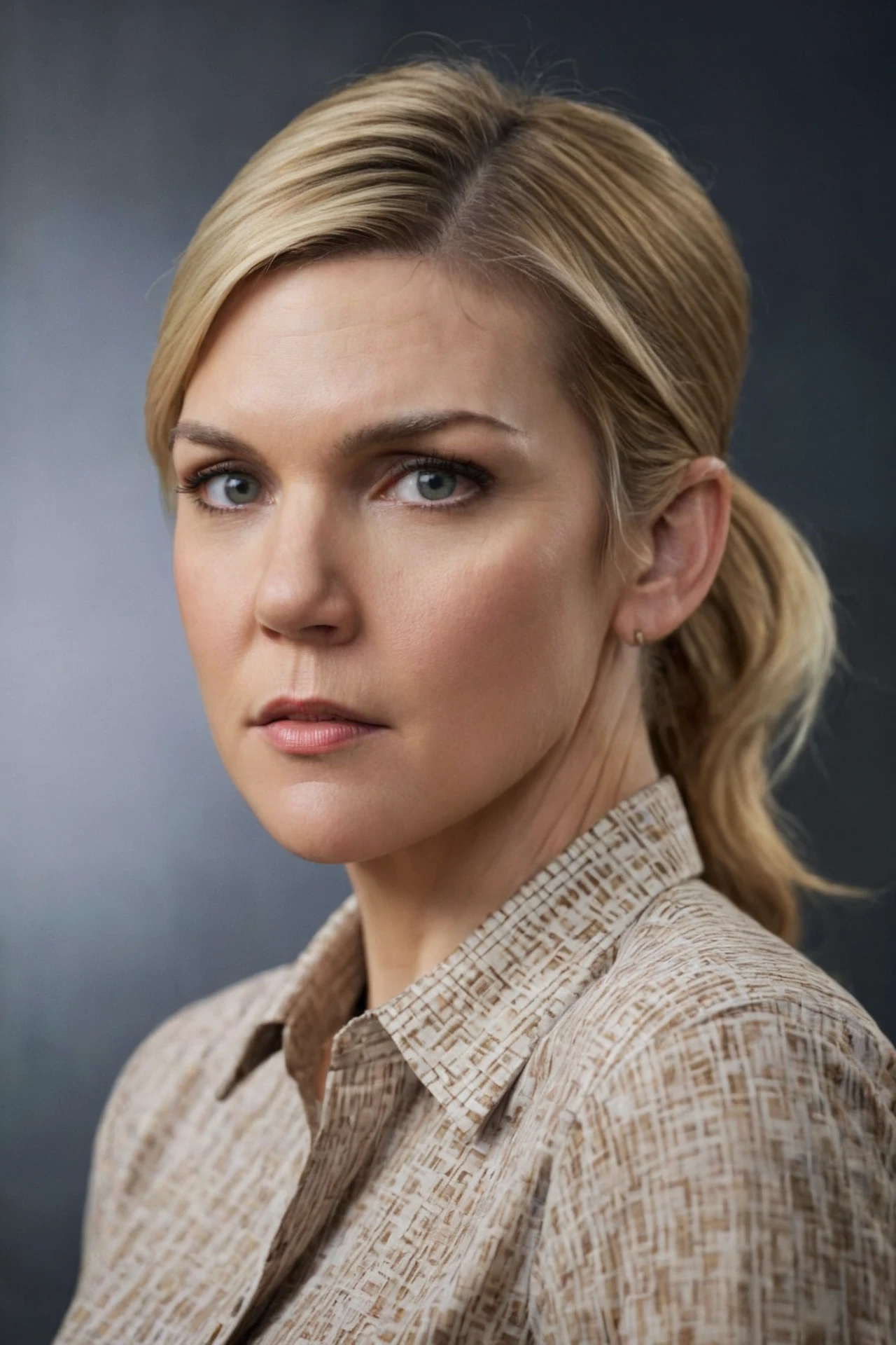 realistic portrait photo of a woman, rheaseehorn, blonde hair, formal shirt, face portrait, cinematic,
<lora:RheaSeehorn_SDXL_v1-000004:0.8>